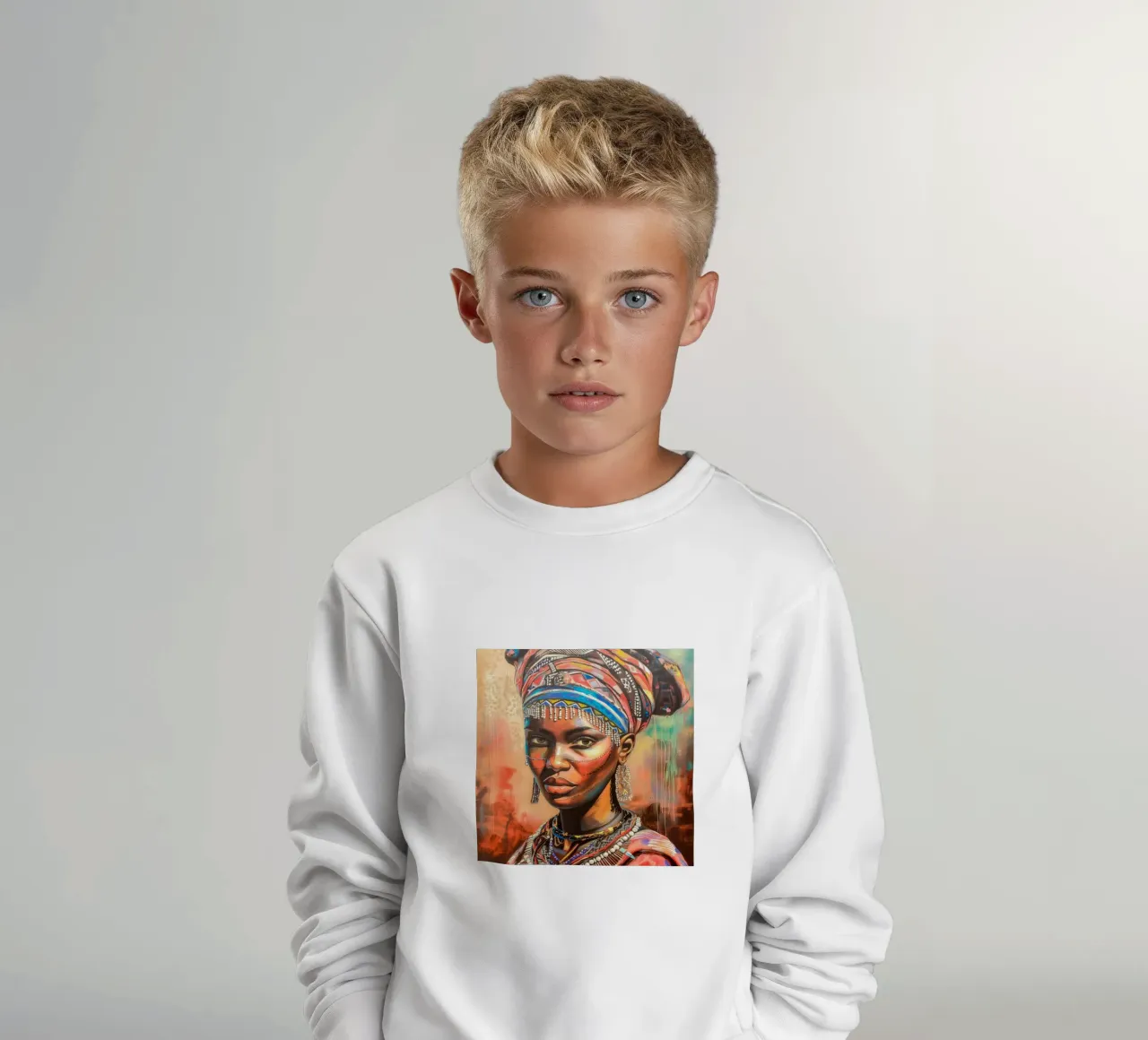 African femininity kids sweatshirt by Carinaprint
