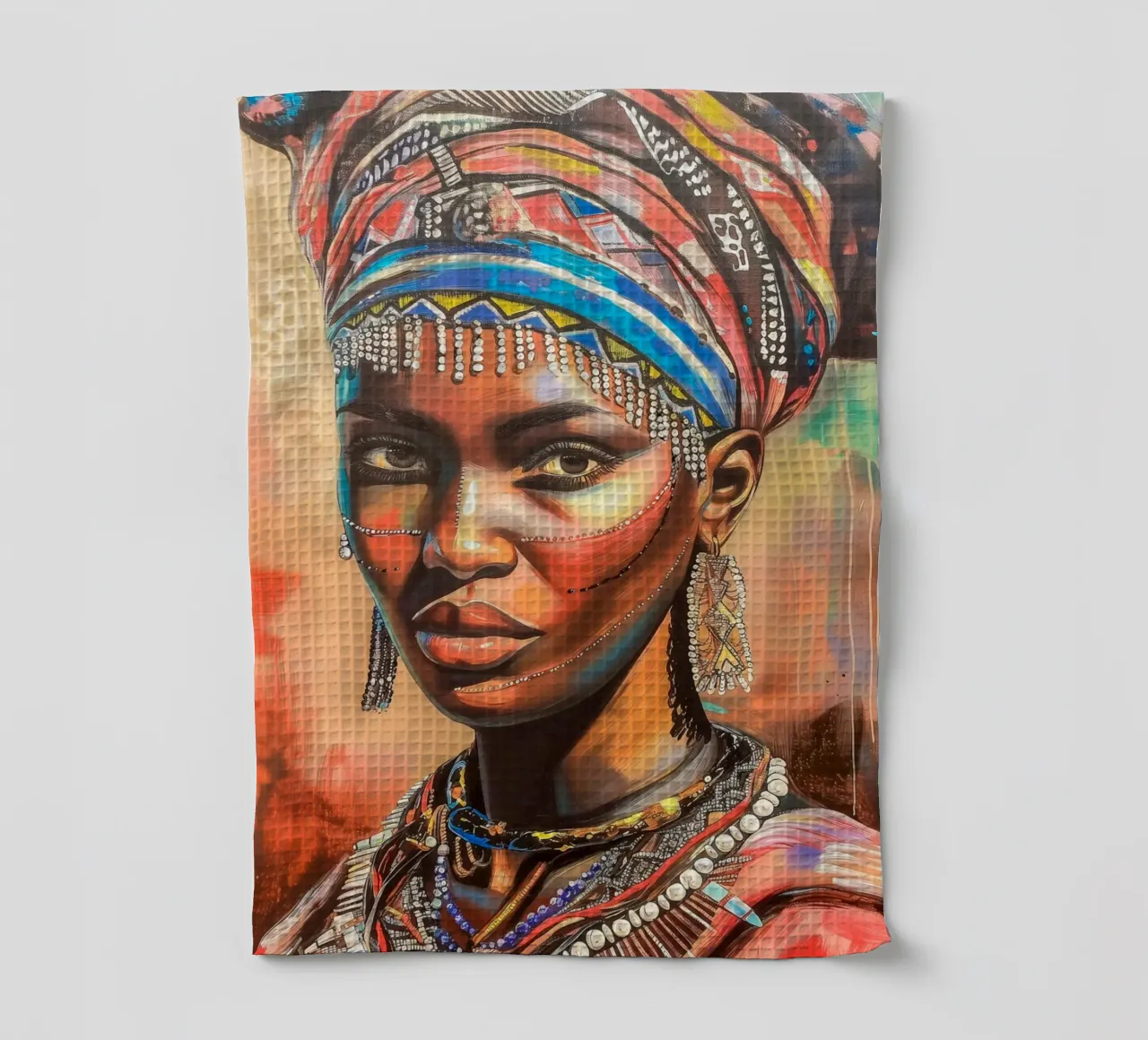 African femininity tea towel by Carinaprint