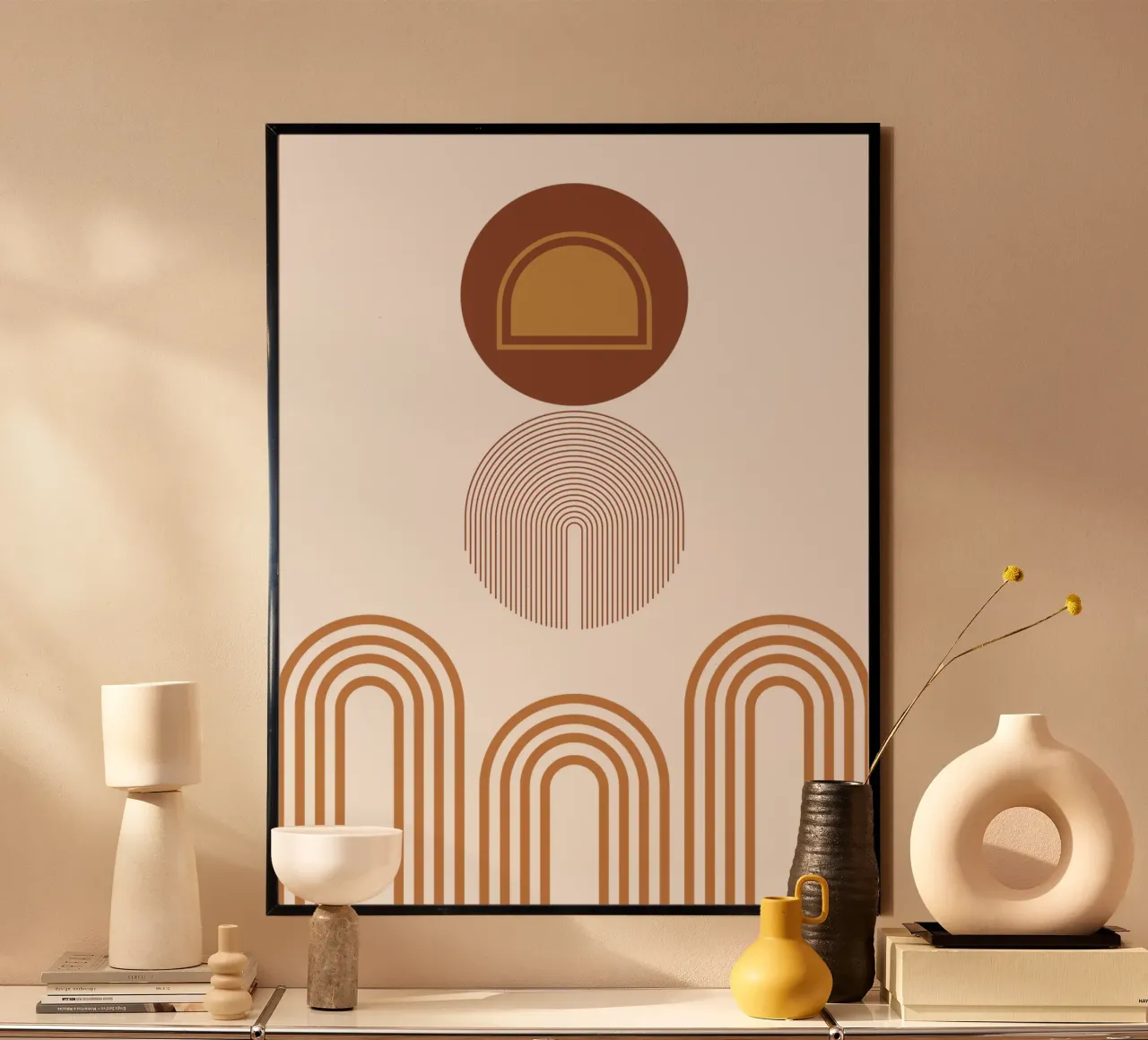 Boho Minimalistisch Modern Ästhetisch Poster mit Aluminium Rahmen von YSV MINIMALIST