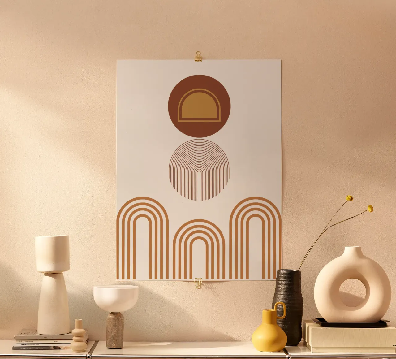 Boho Minimalistisch Modern Ästhetisch Poster mit Aluminium Rahmen von YSV MINIMALIST