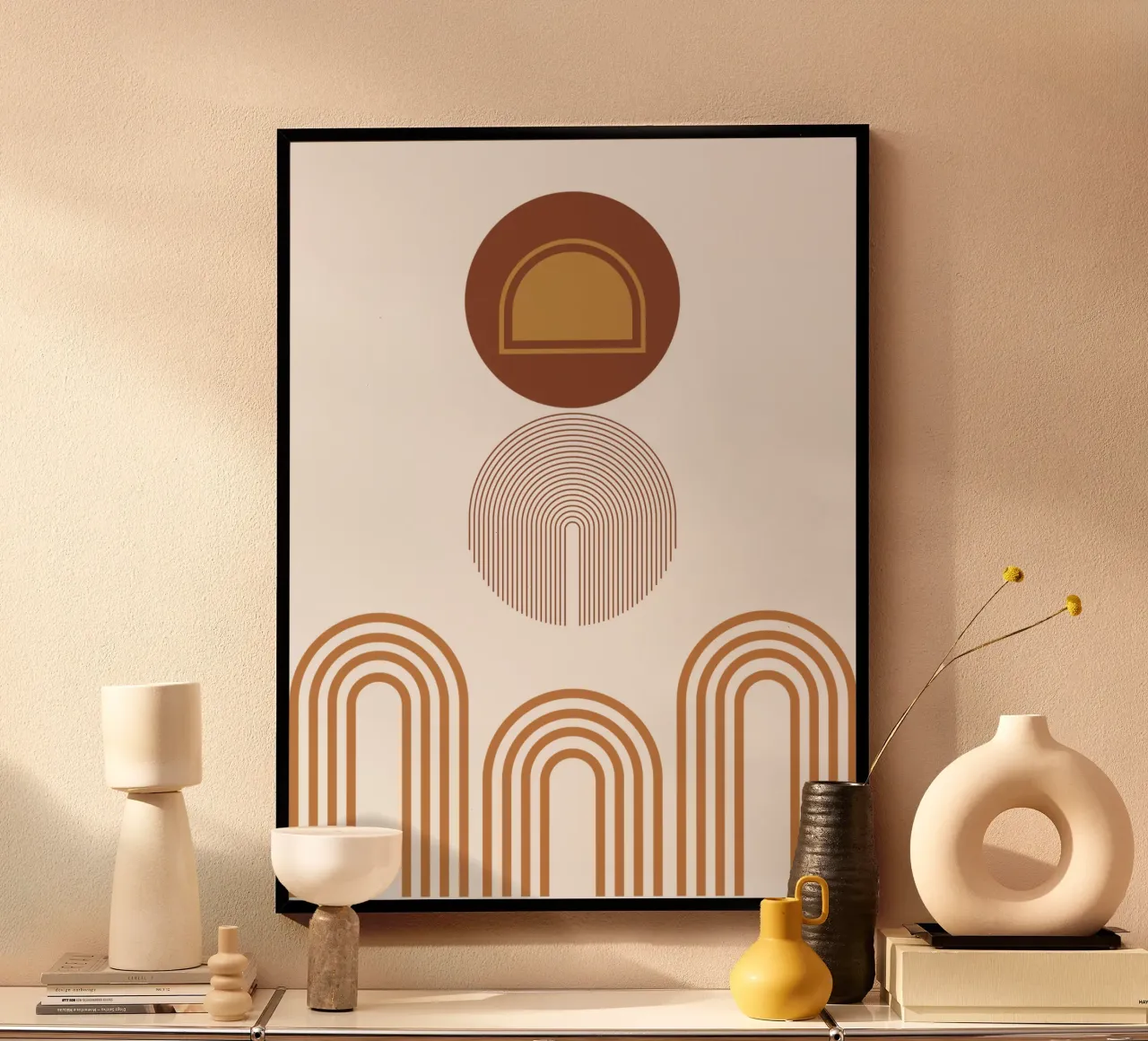 Boho Minimalistisch Modern Ästhetisch Poster mit Aluminium Rahmen von YSV MINIMALIST
