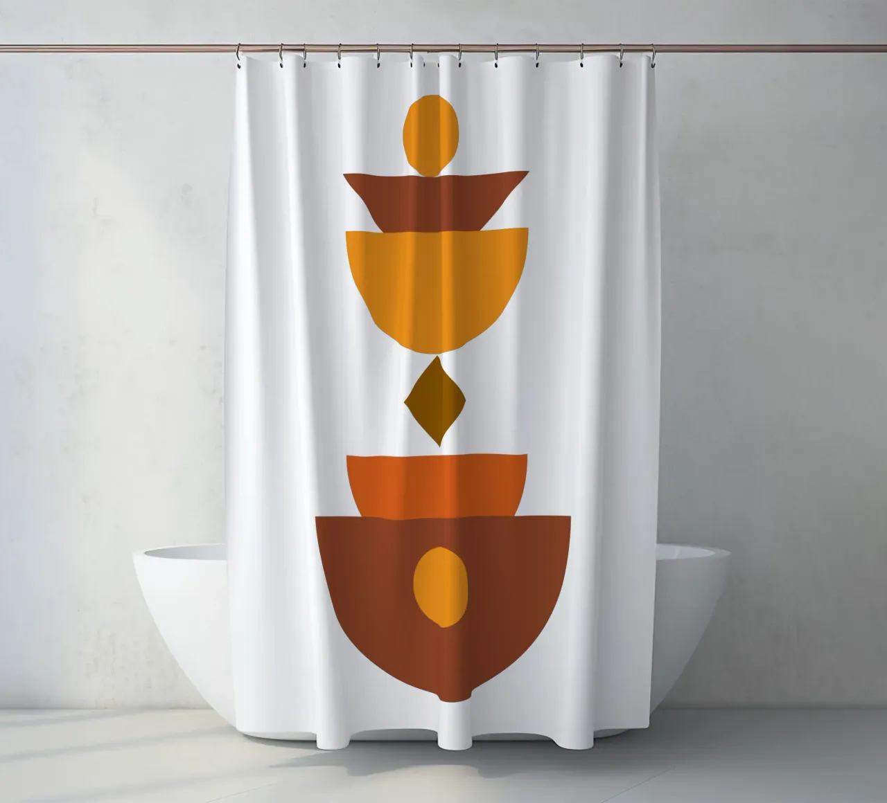 Boho Minimalistisch Modern Ästhetisch Duschvorhang von YSV MINIMALIST