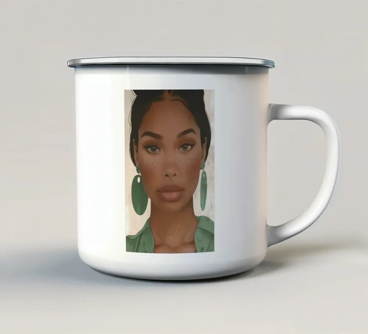 Eleganza afro moderna tazza in smalto da Carinaprint