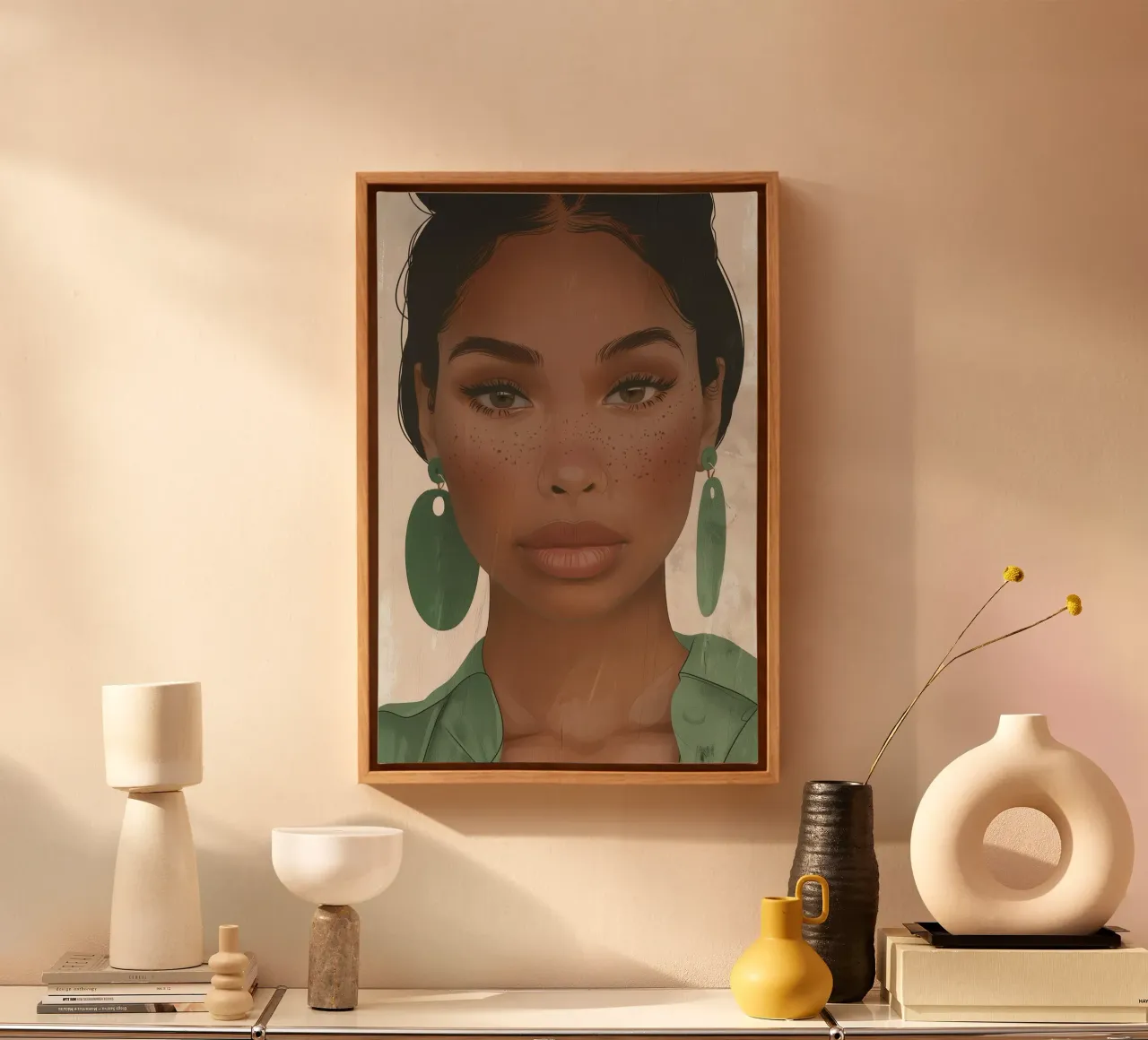 Moderne Afro elegantie canvas met Baklijst van Carinaprint