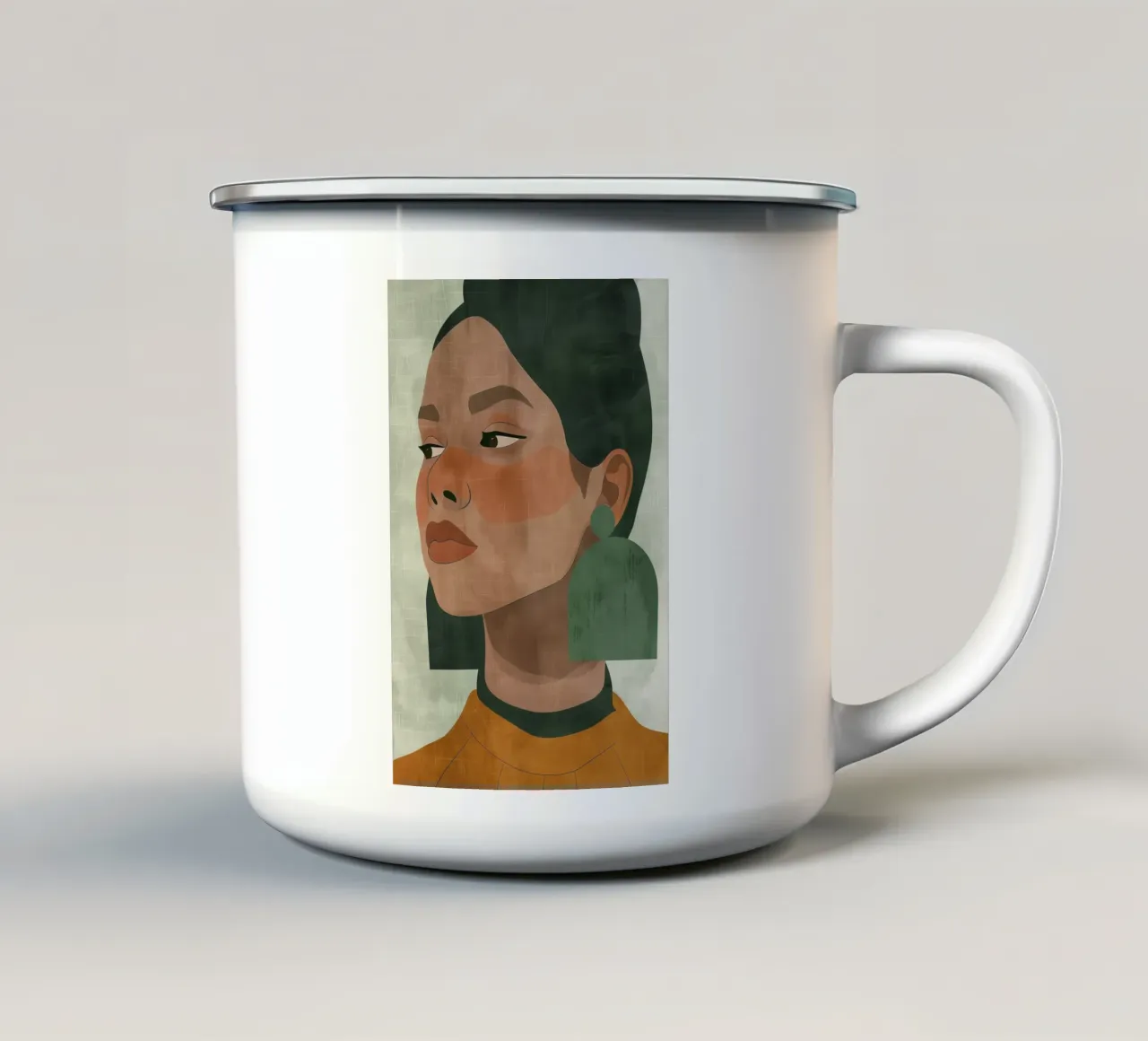 Il potere delle donne in verde tazza in smalto da Carinaprint
