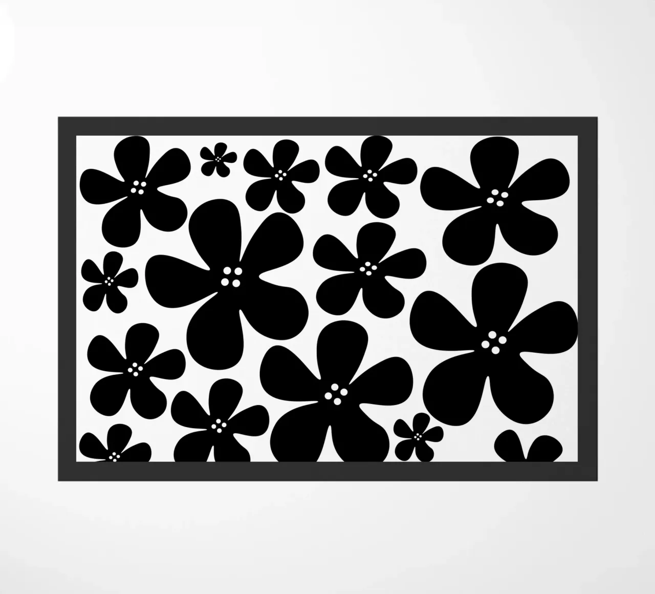 Black flowers pattern zerbino da baobabprintstore