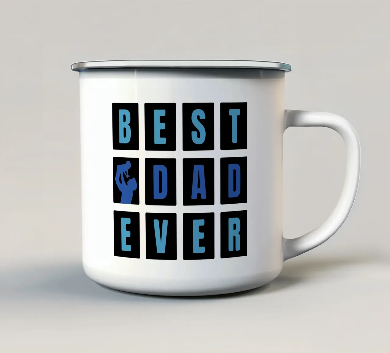meilleur papa art design mug en émail de ririedis