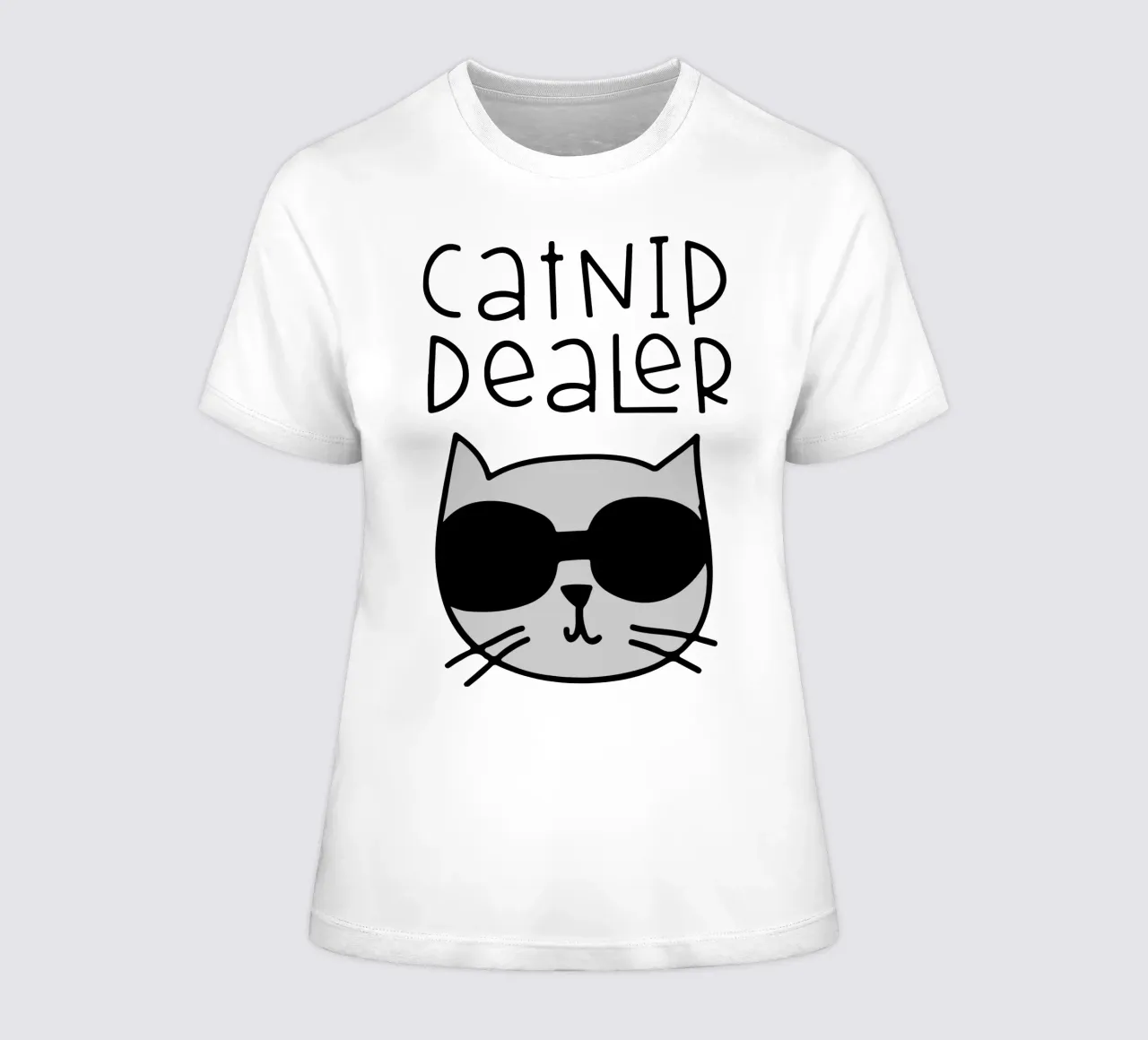 funny cat art design women's fitted t-shirt by ririedis