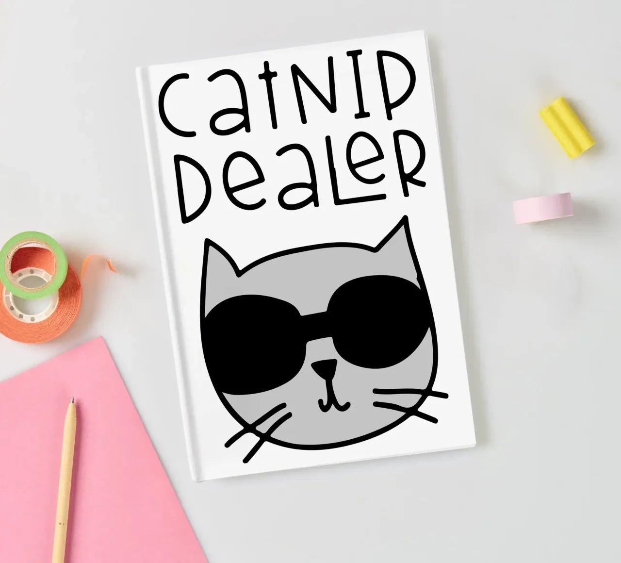 funny cat art design notebook by ririedis