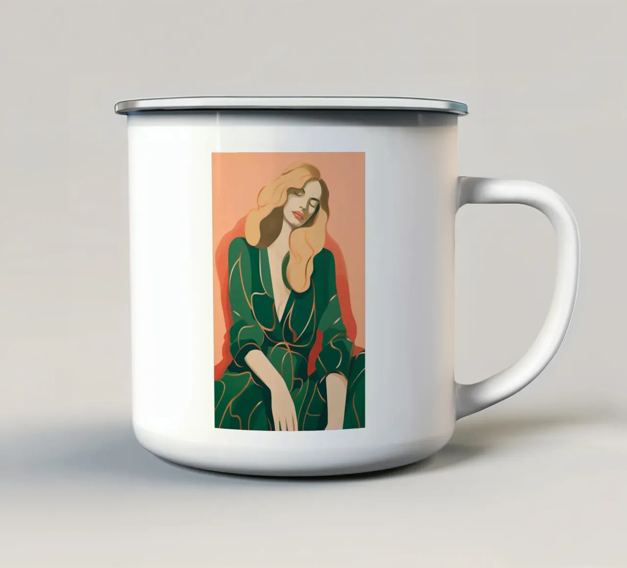 Pausa di riposo femminile tazza in smalto da Carinaprint