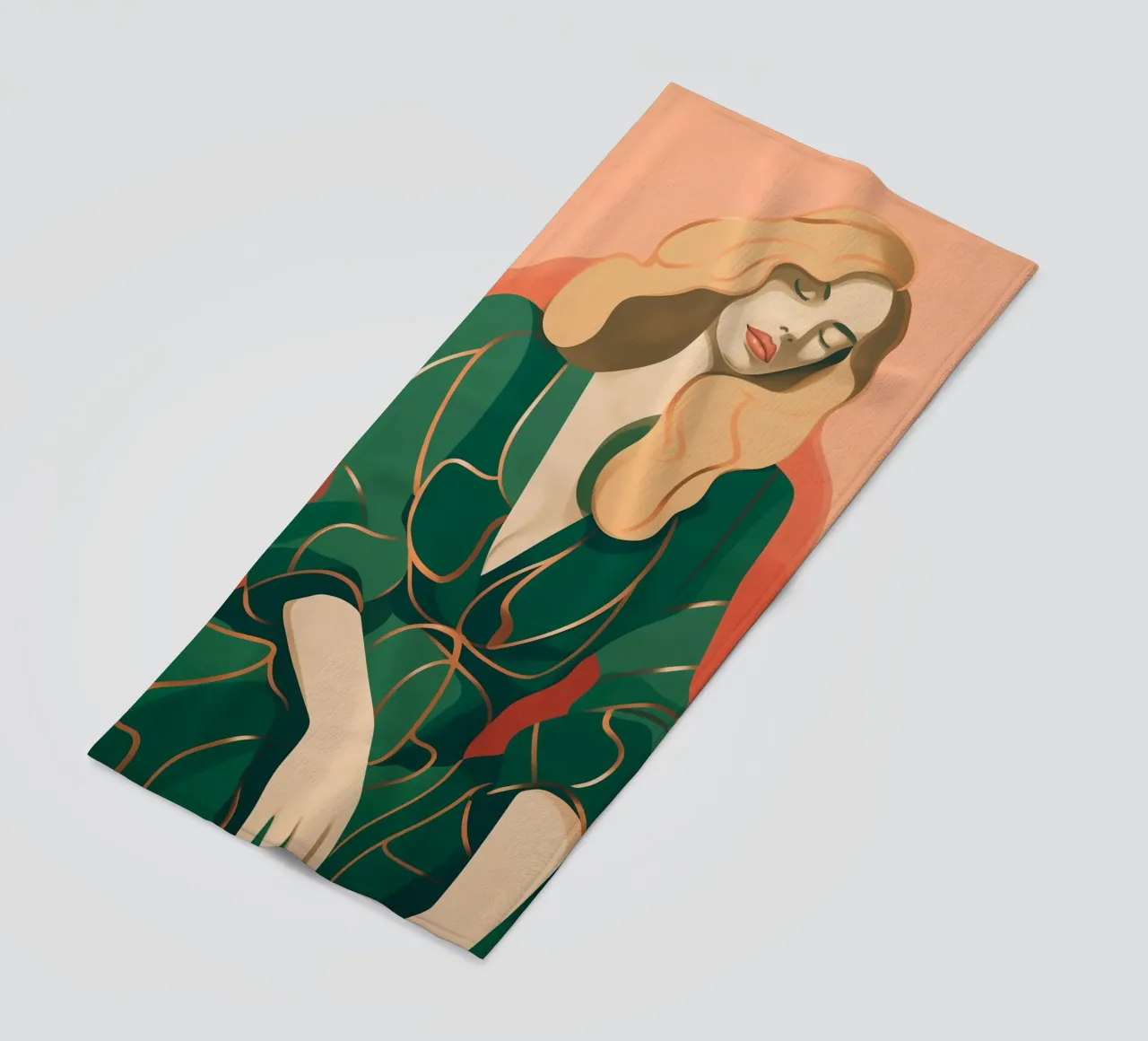 Feminine rest break beach towel by Carinaprint