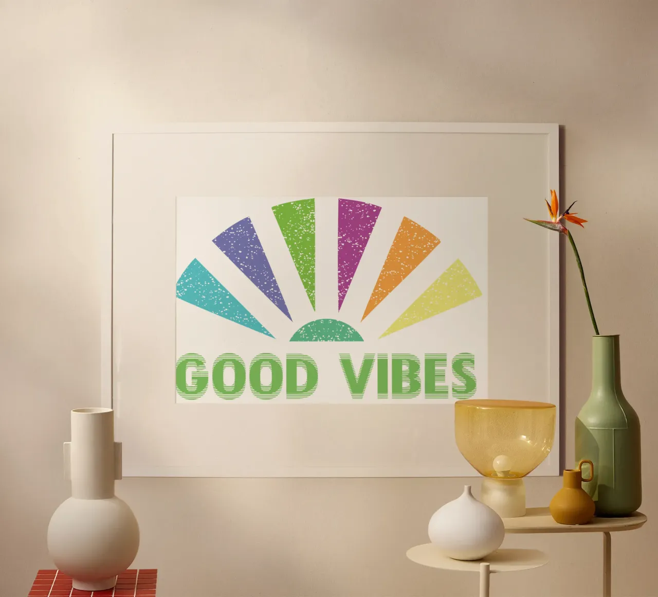 goodvibes art design poster con telaio in plastica da ririedis