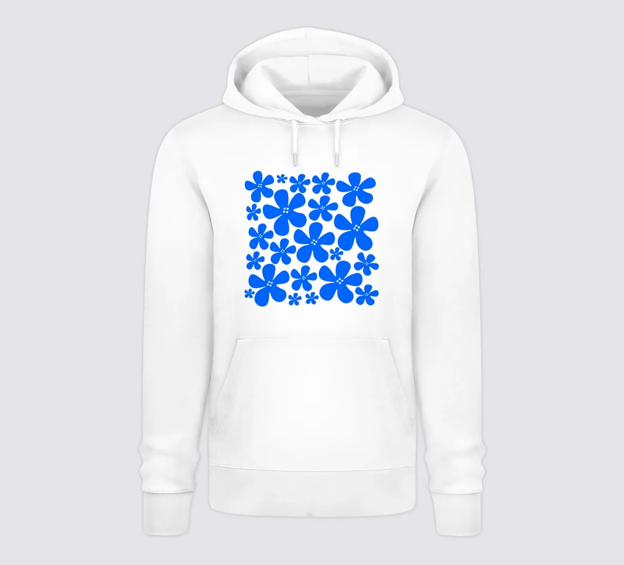 Blue flowers pattern felpa con cappuccio da baobabprintstore