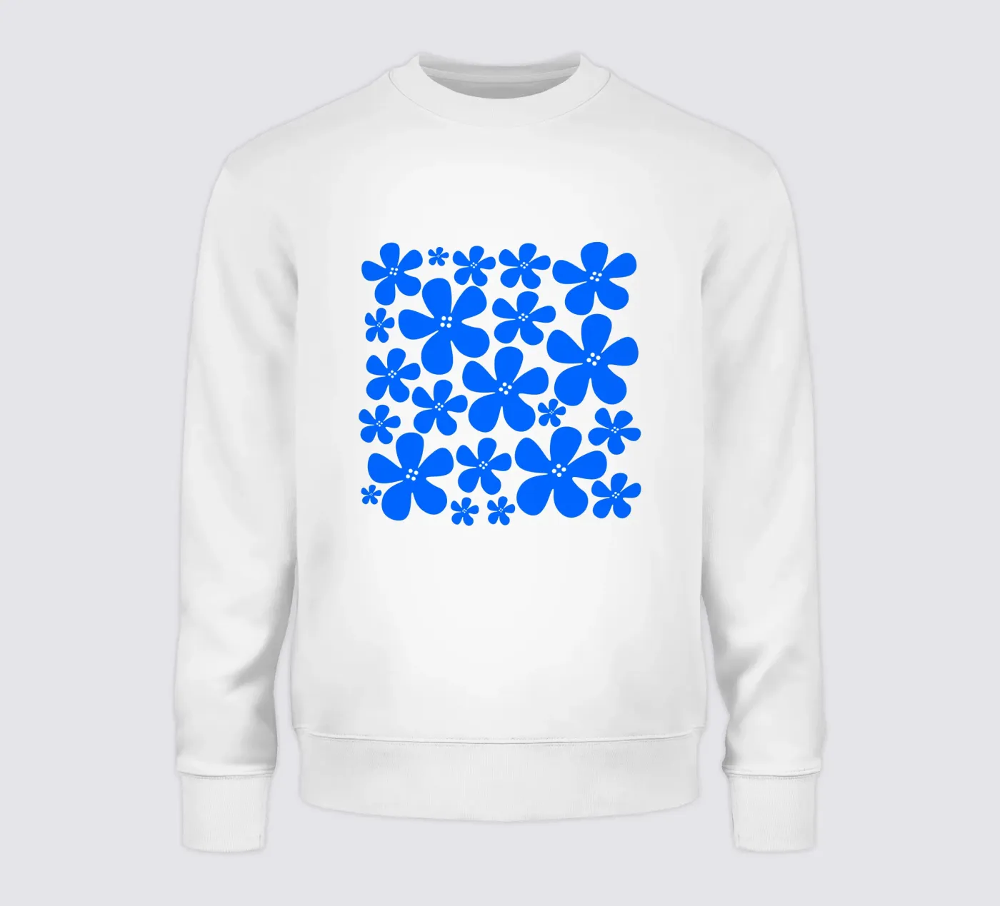 Blue flowers pattern felpa da baobabprintstore