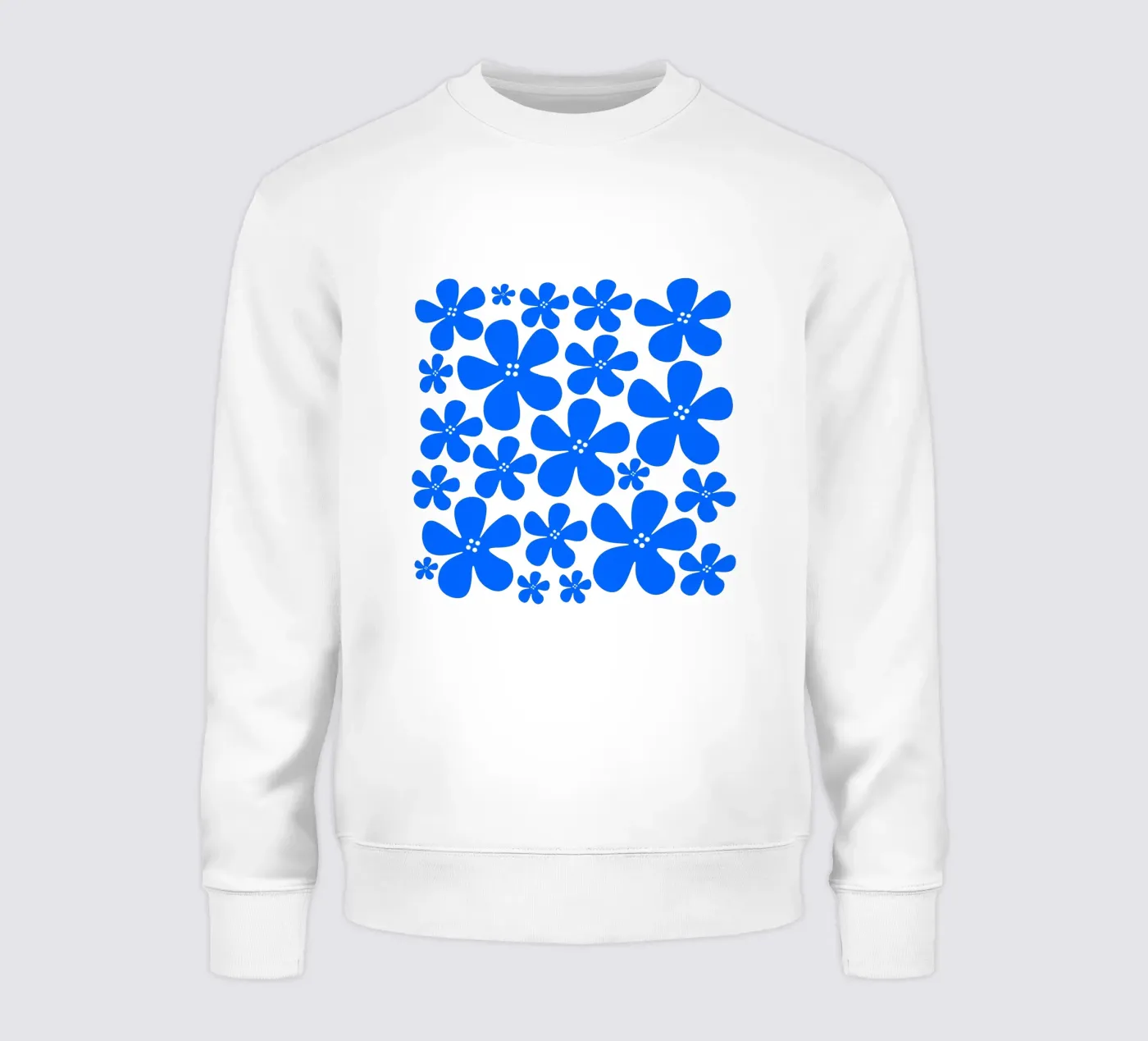 Blue flowers pattern felpa da baobabprintstore