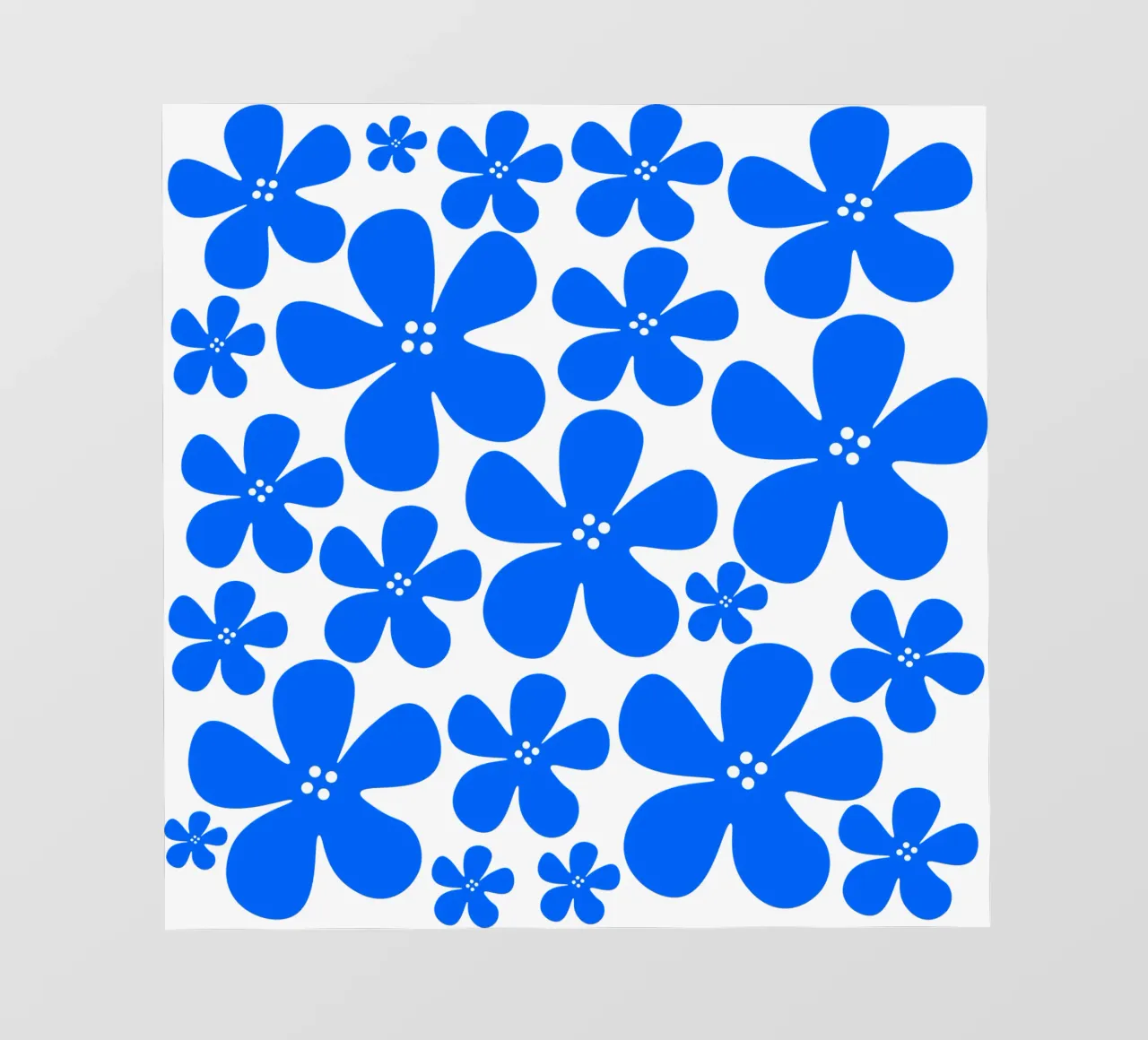Blue flowers pattern pellicola backlit da baobabprintstore