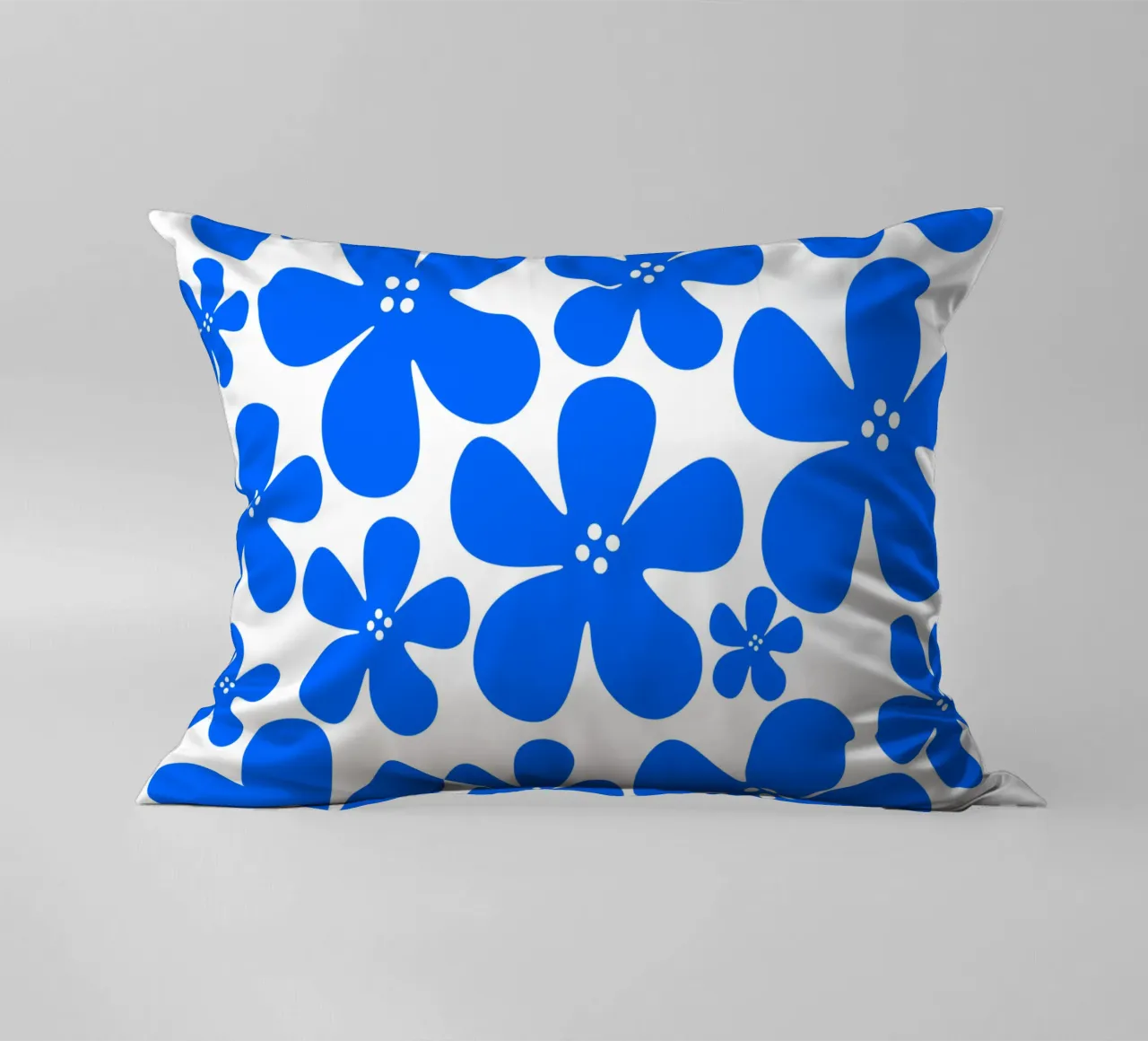 Blue flowers pattern cuscino da baobabprintstore