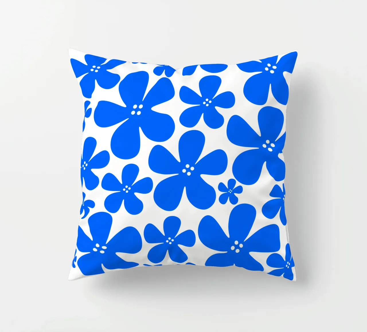 Blue flowers pattern cuscino da baobabprintstore