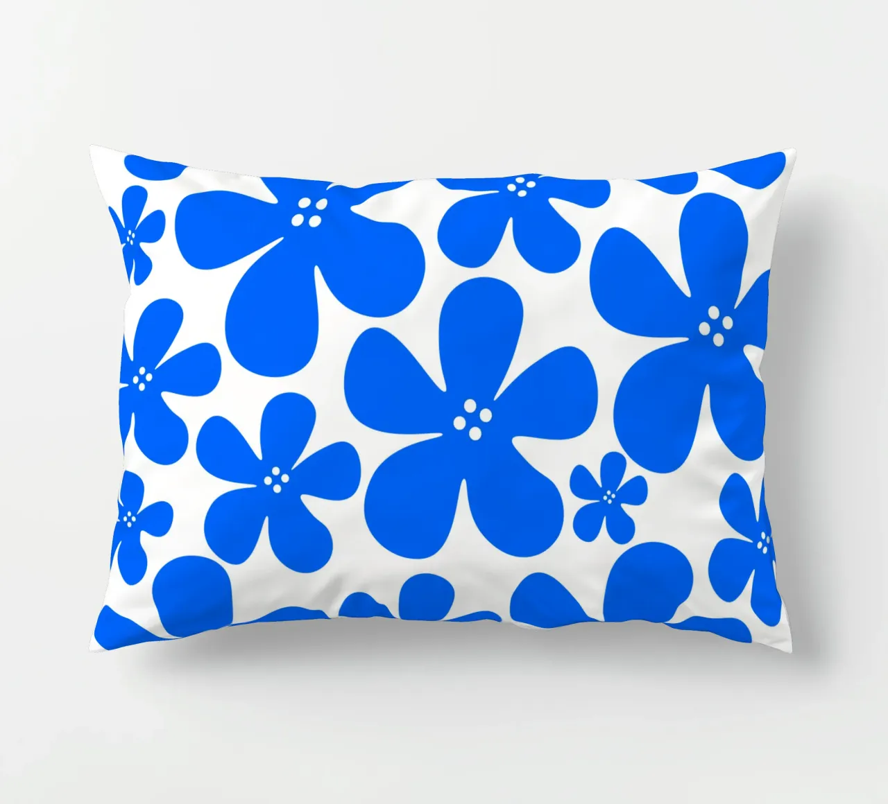 Blue flowers pattern cuscino da baobabprintstore