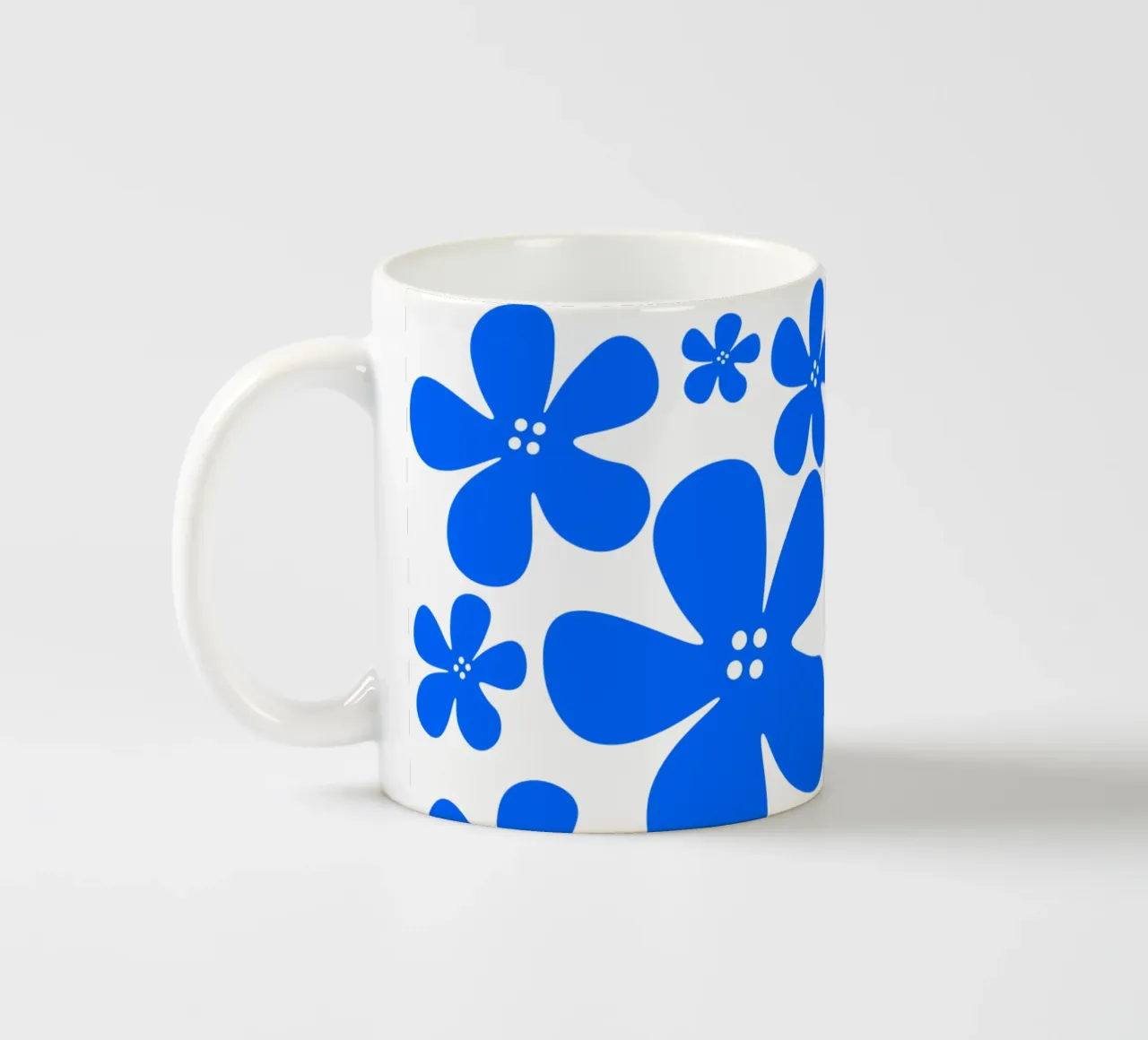 Blue flowers pattern tazza in ceramica da baobabprintstore
