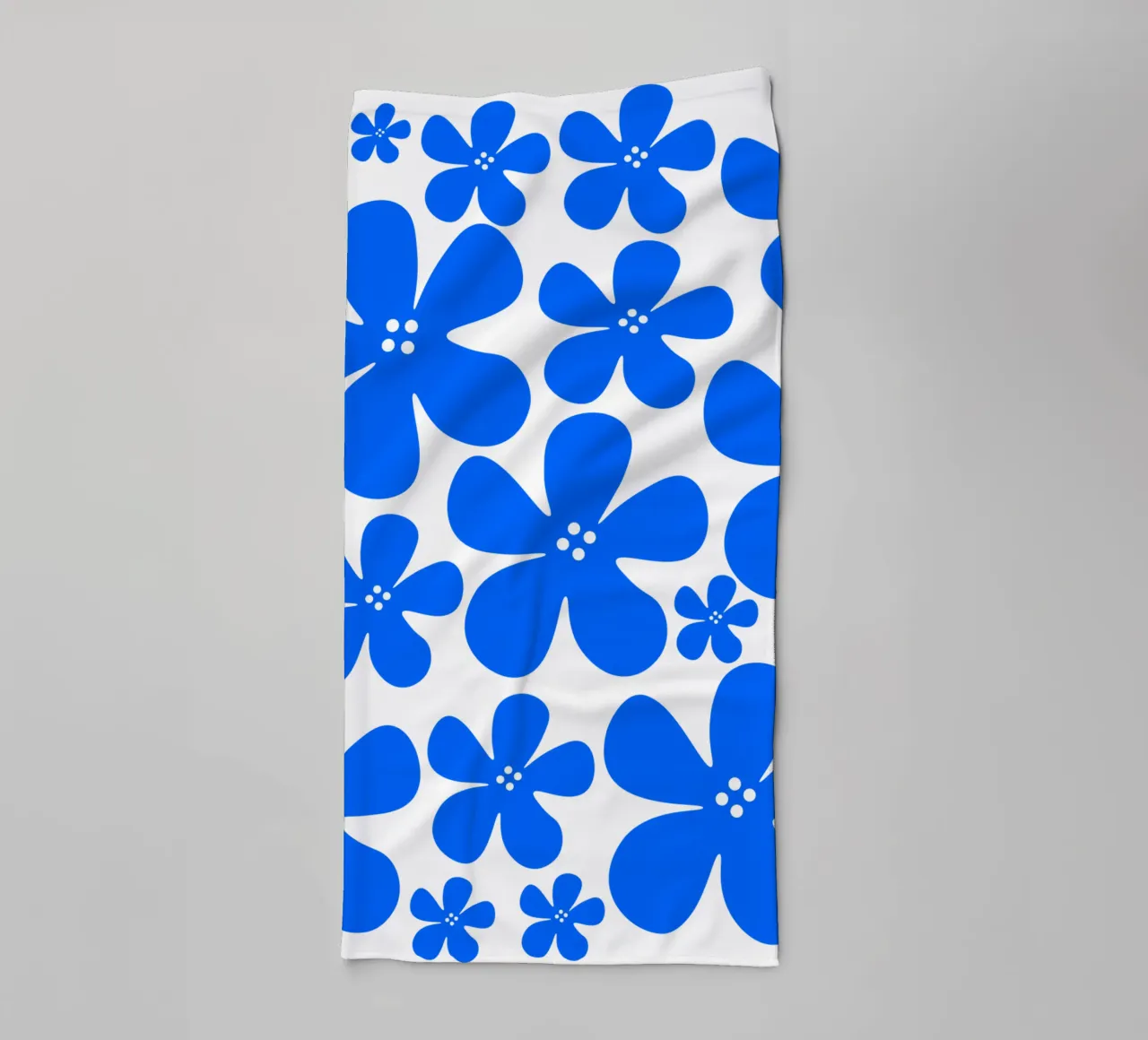 Blue flowers pattern asciugamano da bagno da baobabprintstore