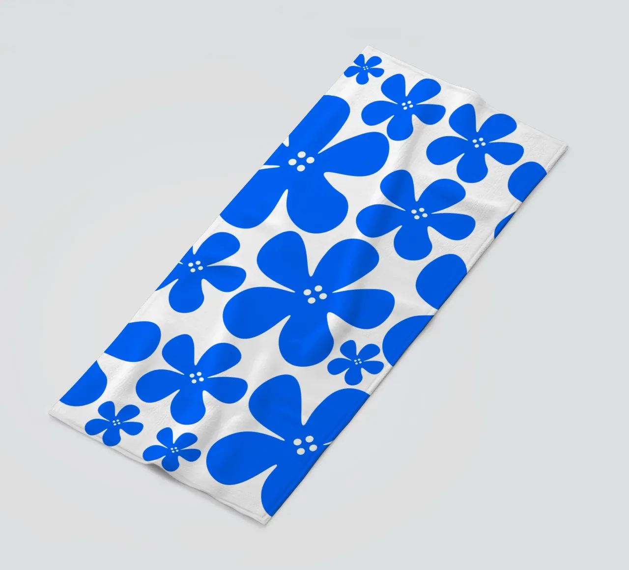 Blue flowers pattern telo mare da baobabprintstore