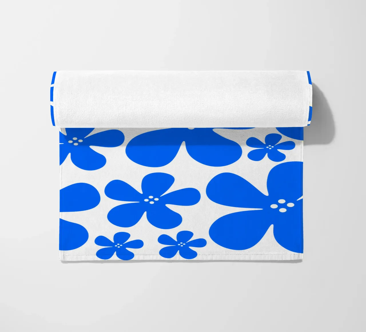 Blue flowers pattern telo mare da baobabprintstore