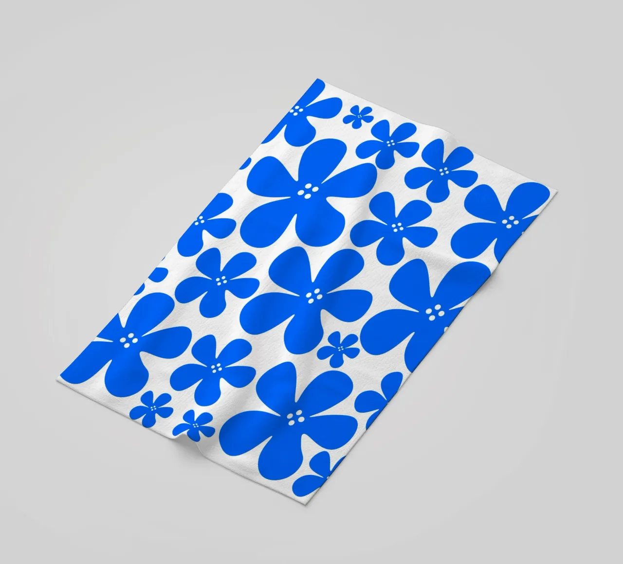Blue flowers pattern telo mare da baobabprintstore