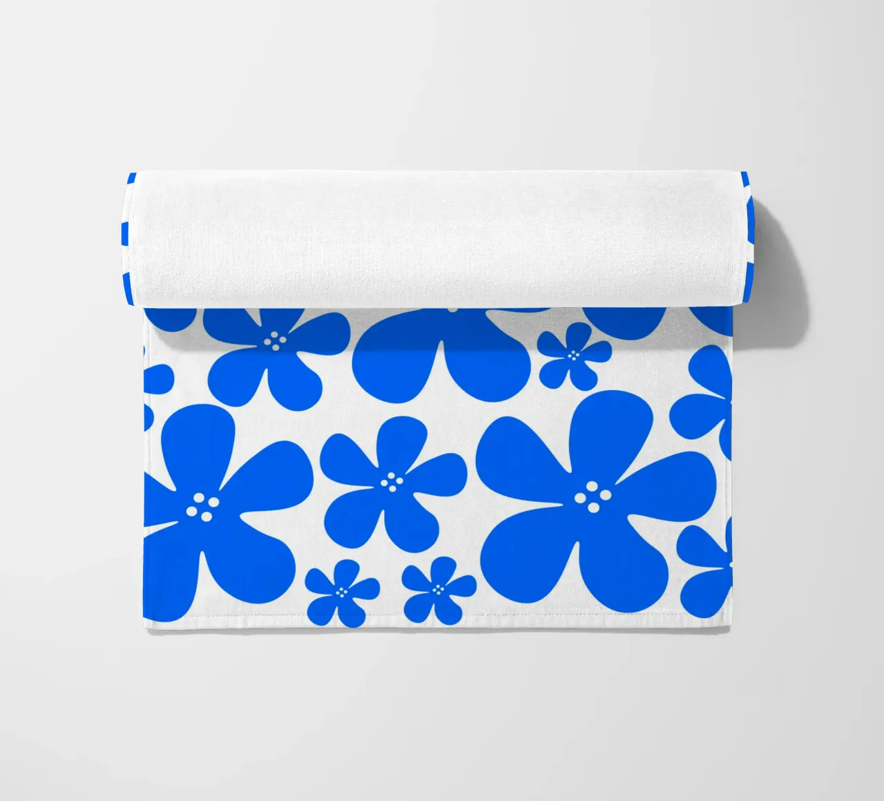 Blue flowers pattern telo mare da baobabprintstore