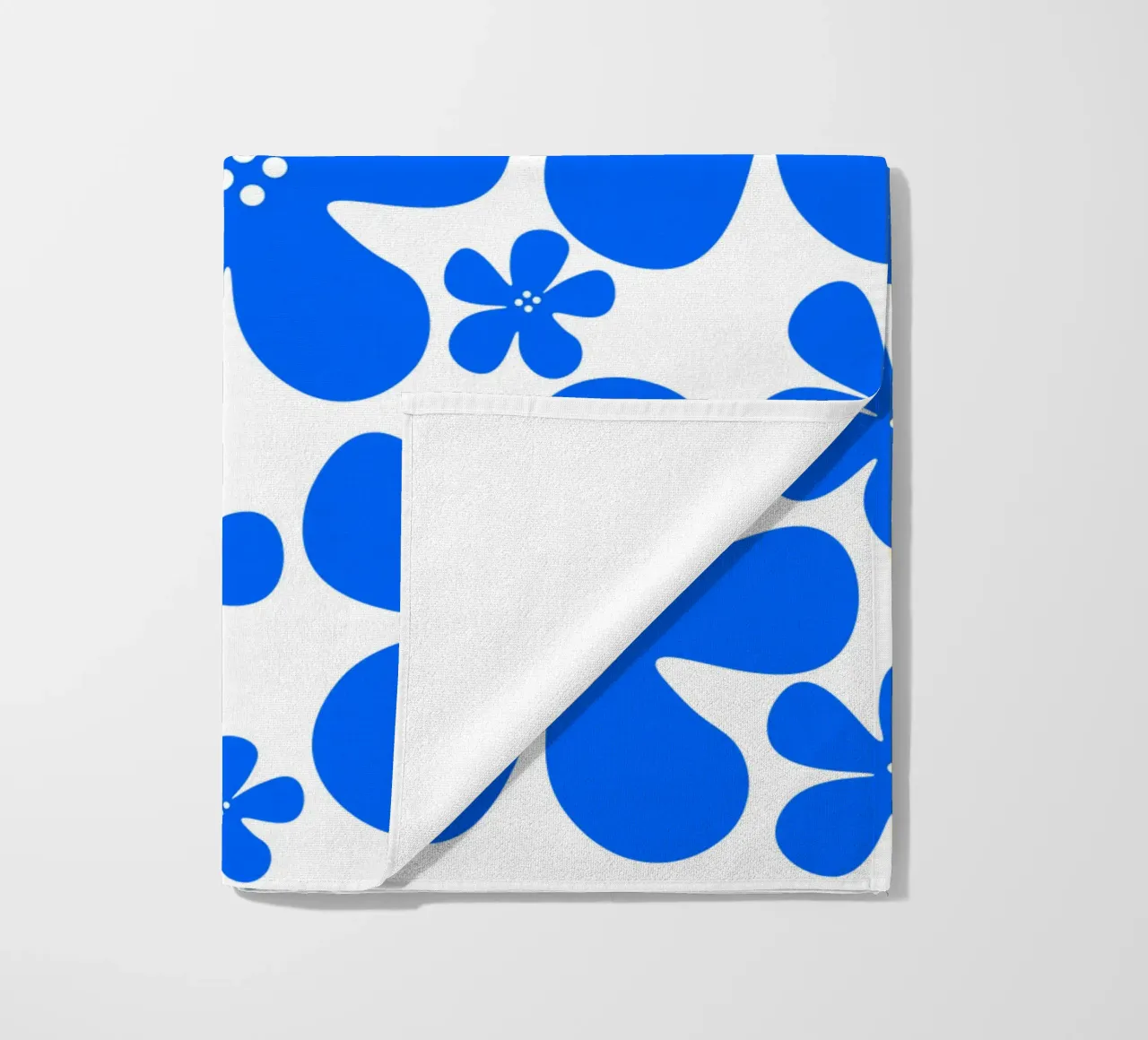 Blue flowers pattern telo mare da baobabprintstore