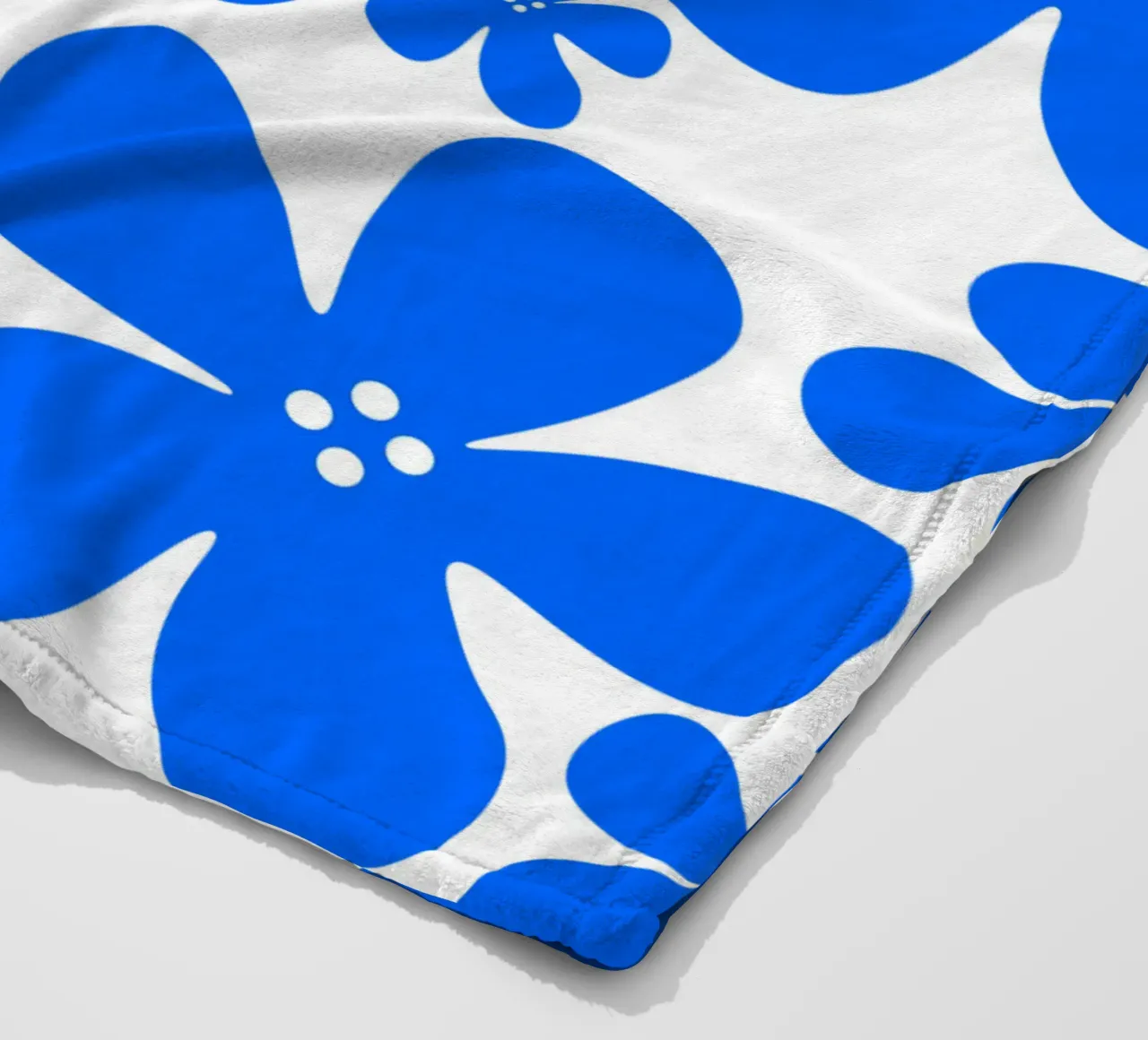 Blue flowers pattern coperta in pile da baobabprintstore