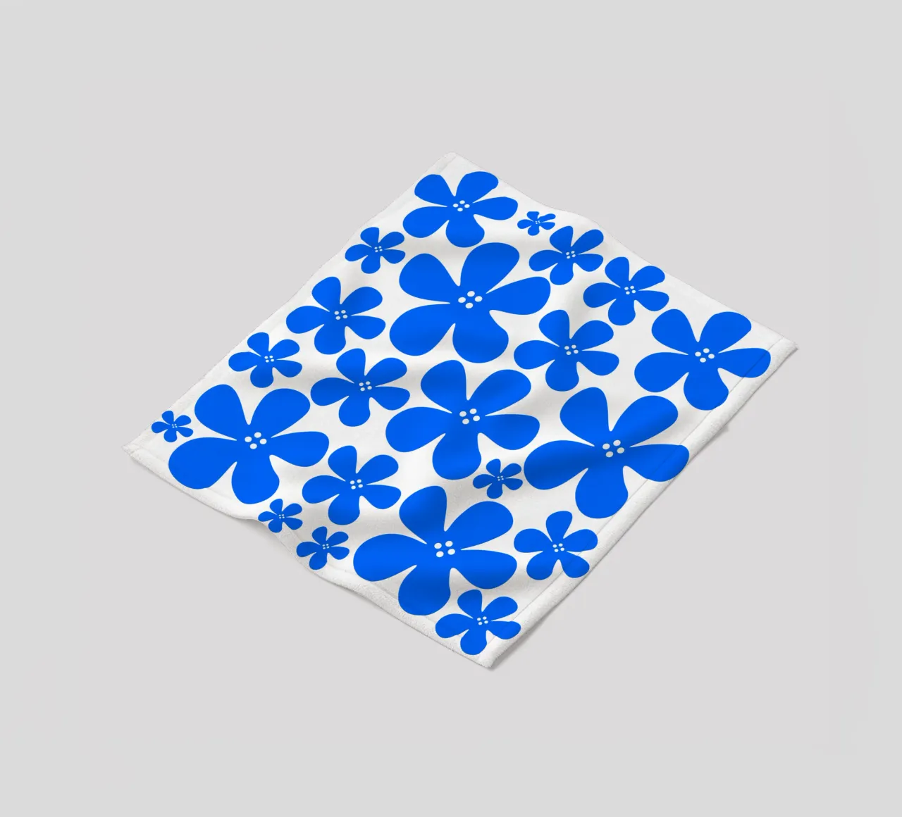 Blue flowers pattern coperta in pile da baobabprintstore