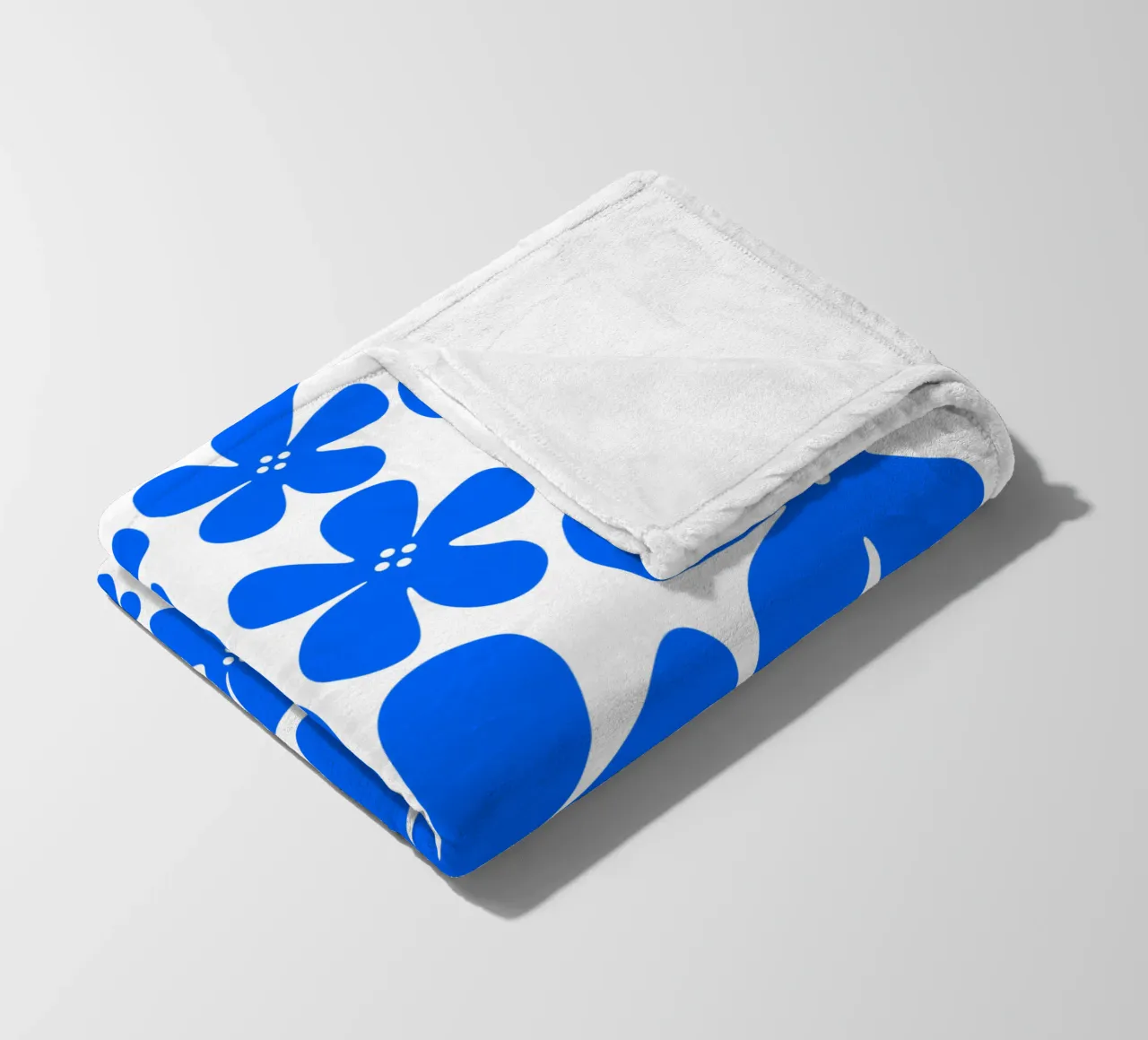 Blue flowers pattern coperta in pile da baobabprintstore