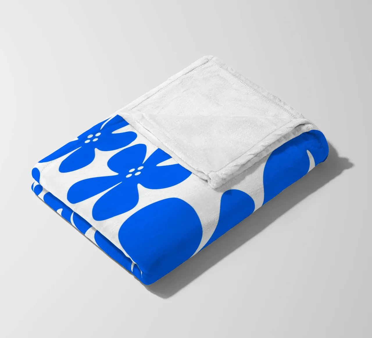 Blue flowers pattern coperta in pile da baobabprintstore