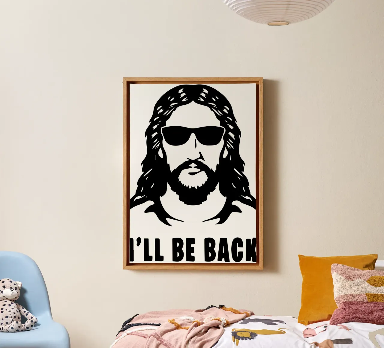 jezus kunst ontwerp canvas met Baklijst van ririedis