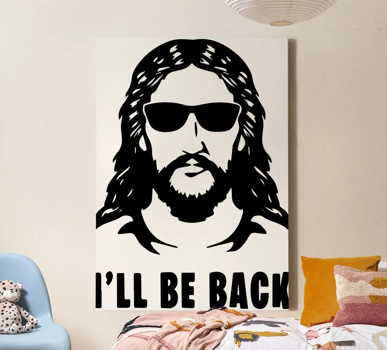 jezus kunst ontwerp canvas met Baklijst van ririedis