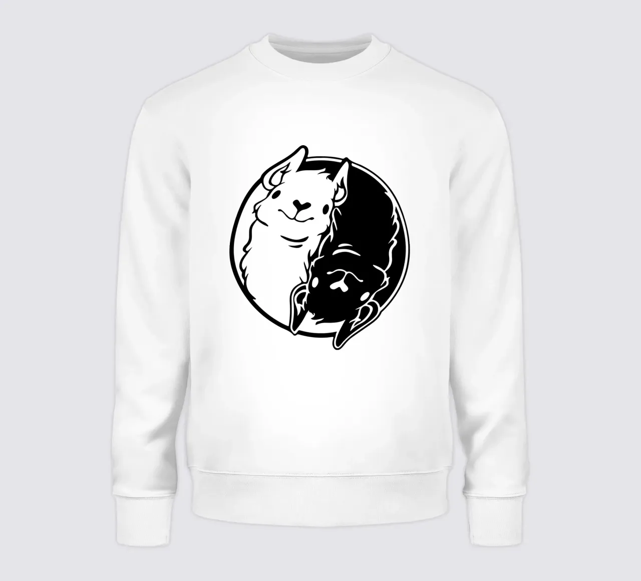 lama yin e yang divertente design d'arte felpa da ririedis