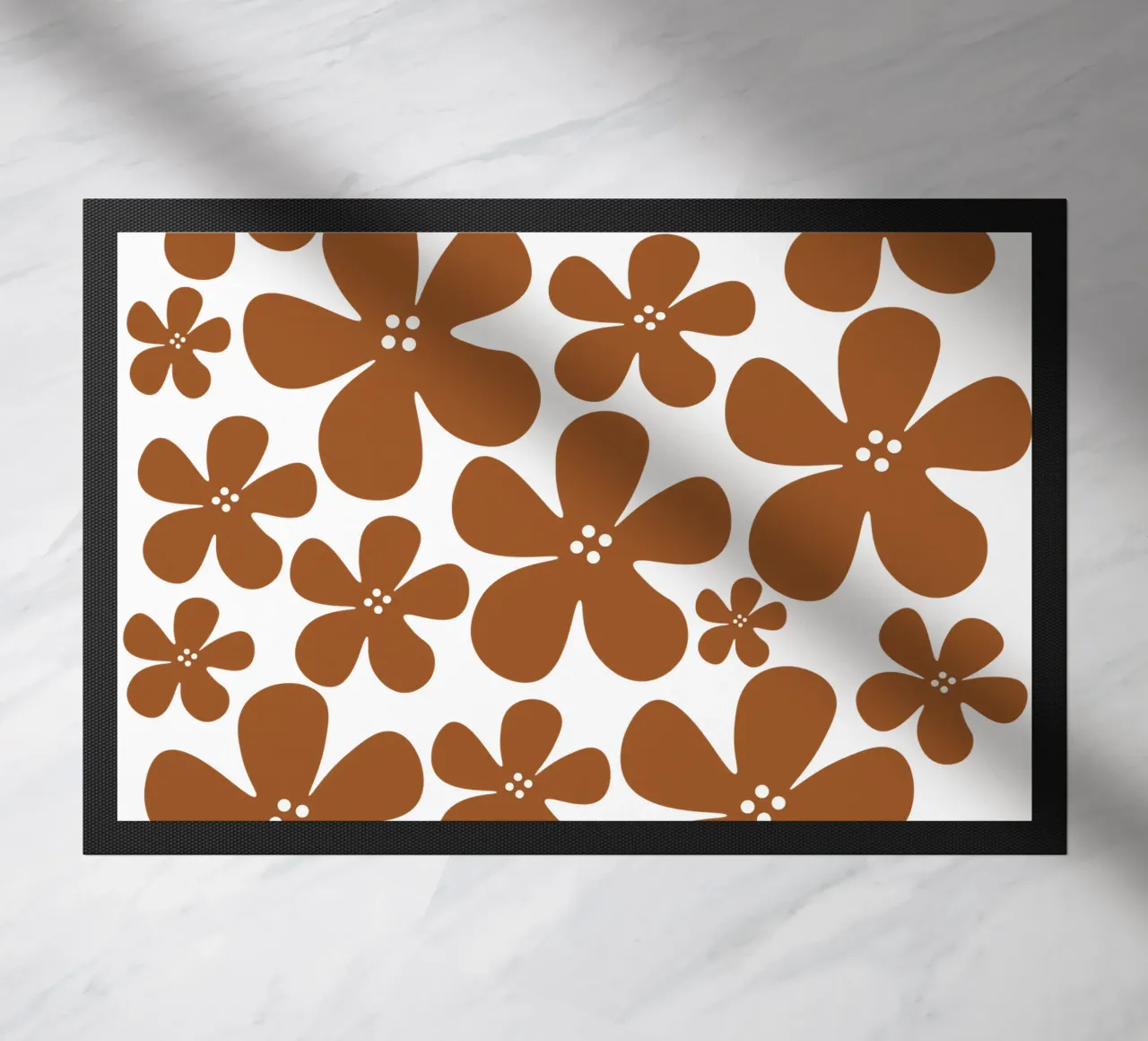 Brown flowers pattern zerbino da baobabprintstore