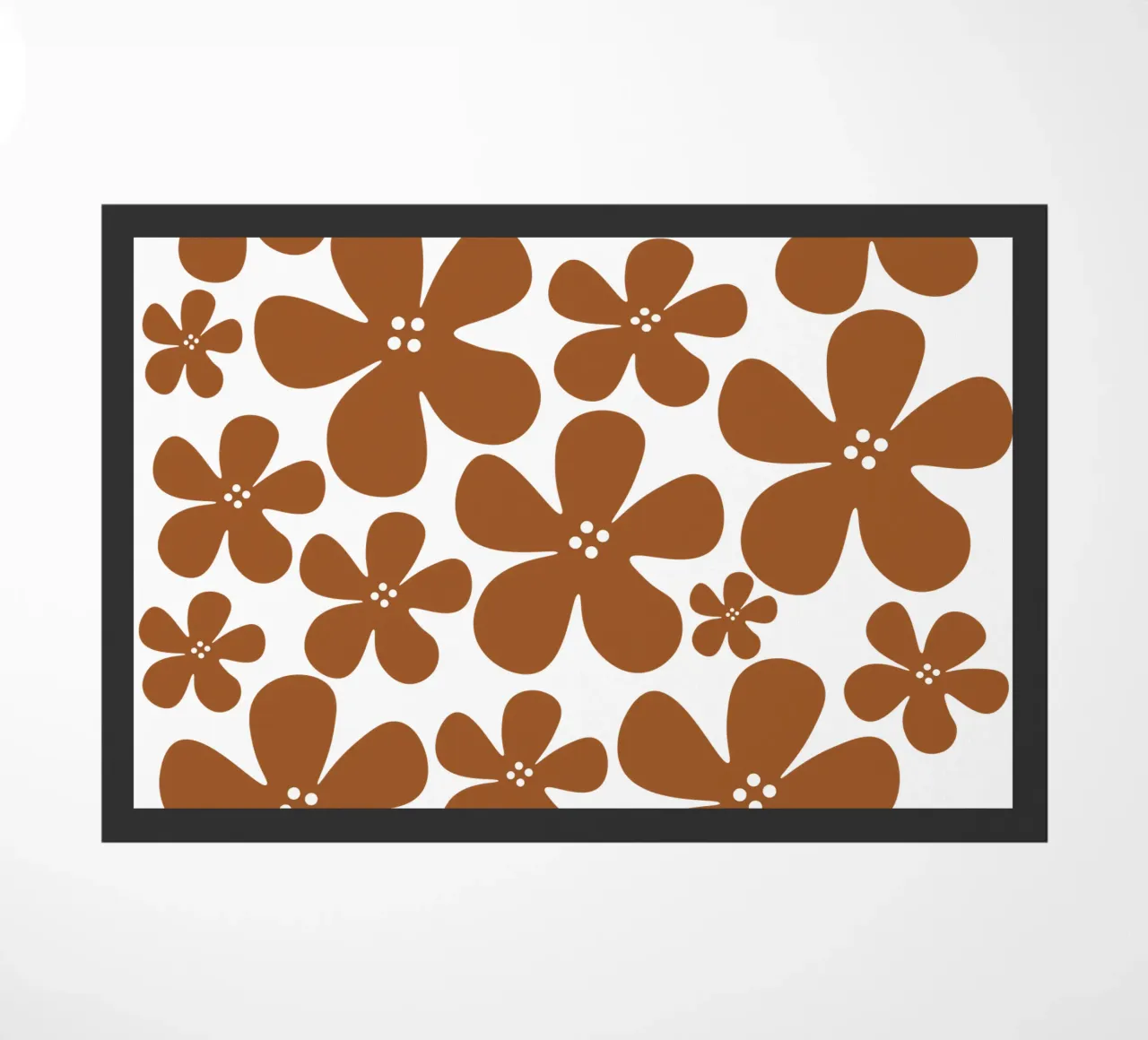 Brown flowers pattern zerbino da baobabprintstore