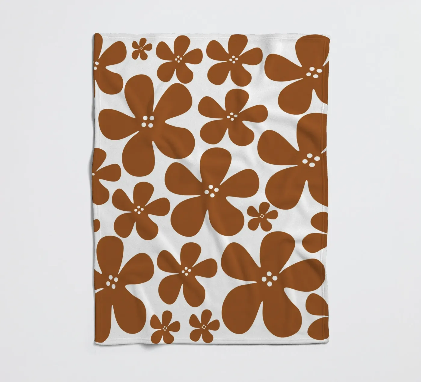 Brown flowers pattern fleecedeken van baobabprintstore