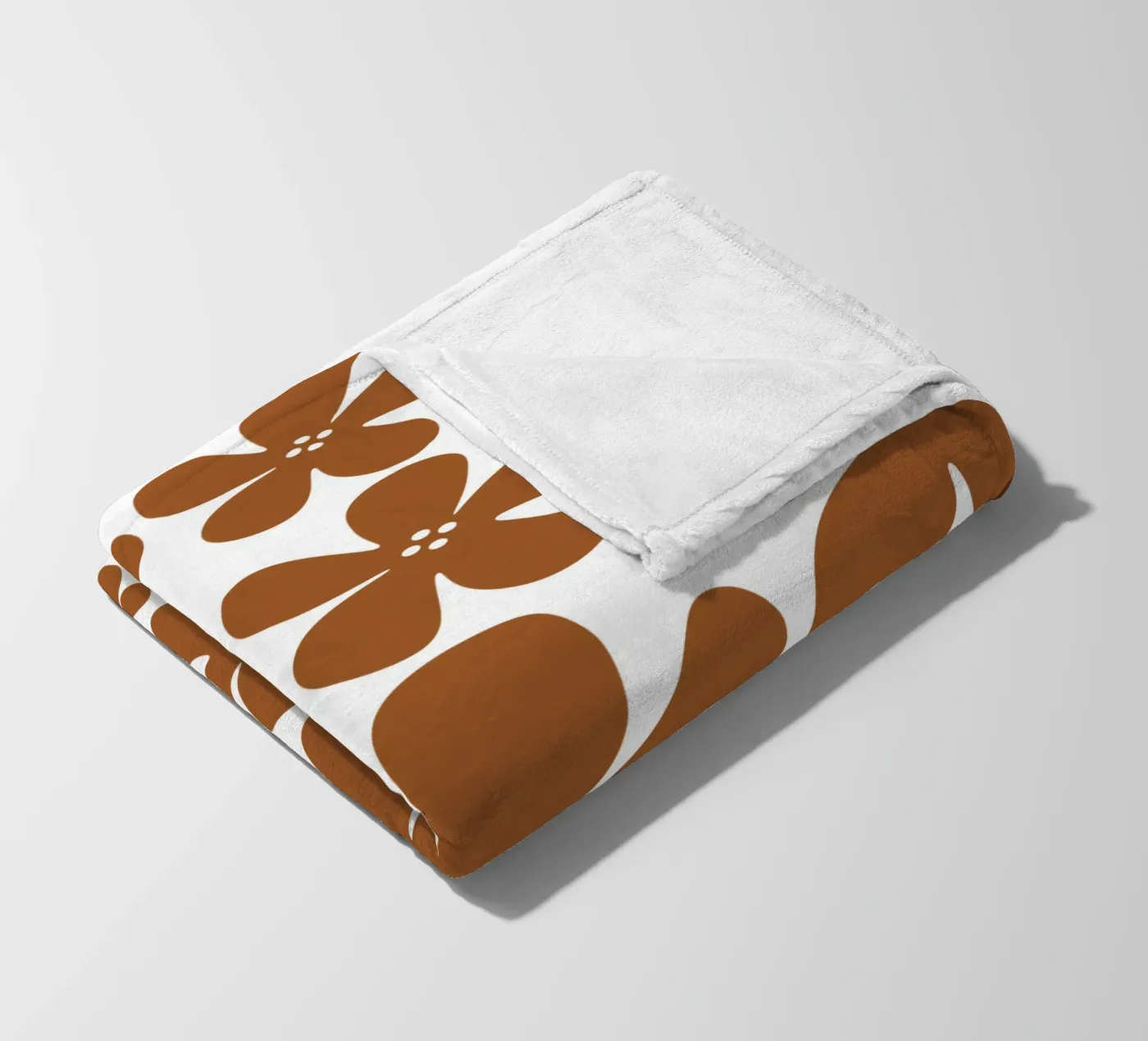 Brown flowers pattern fleecedeken van baobabprintstore