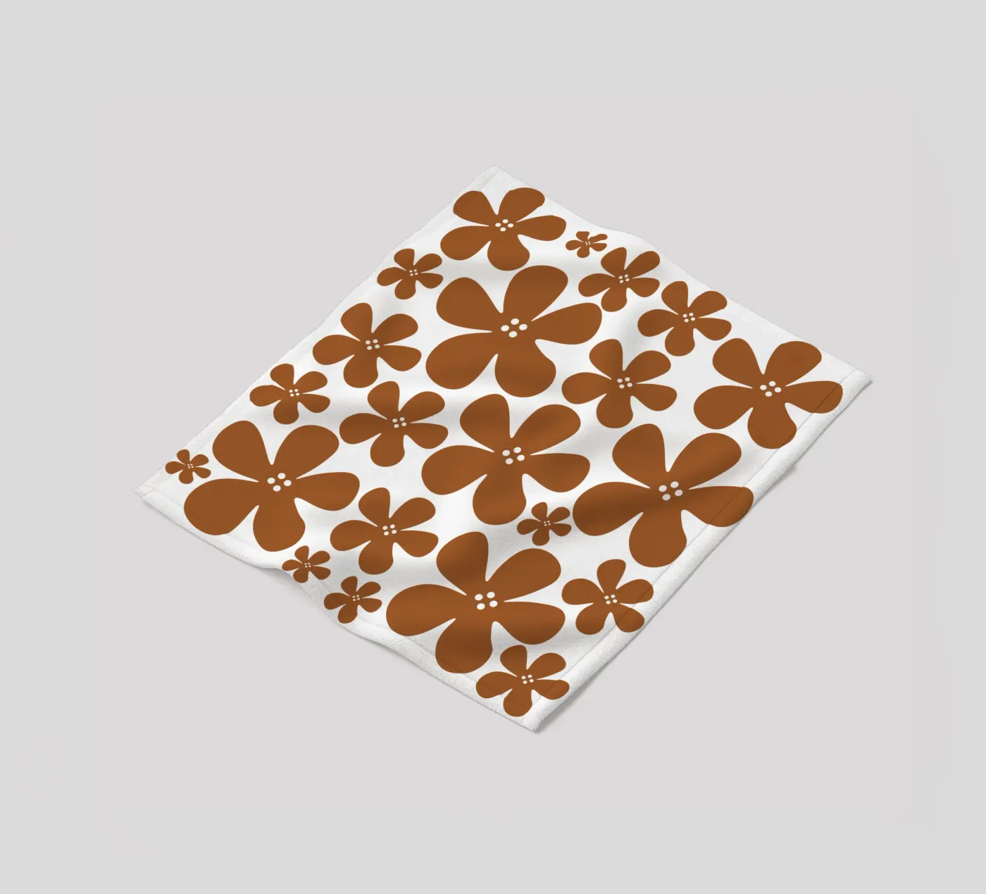 Brown flowers pattern fleecedeken van baobabprintstore