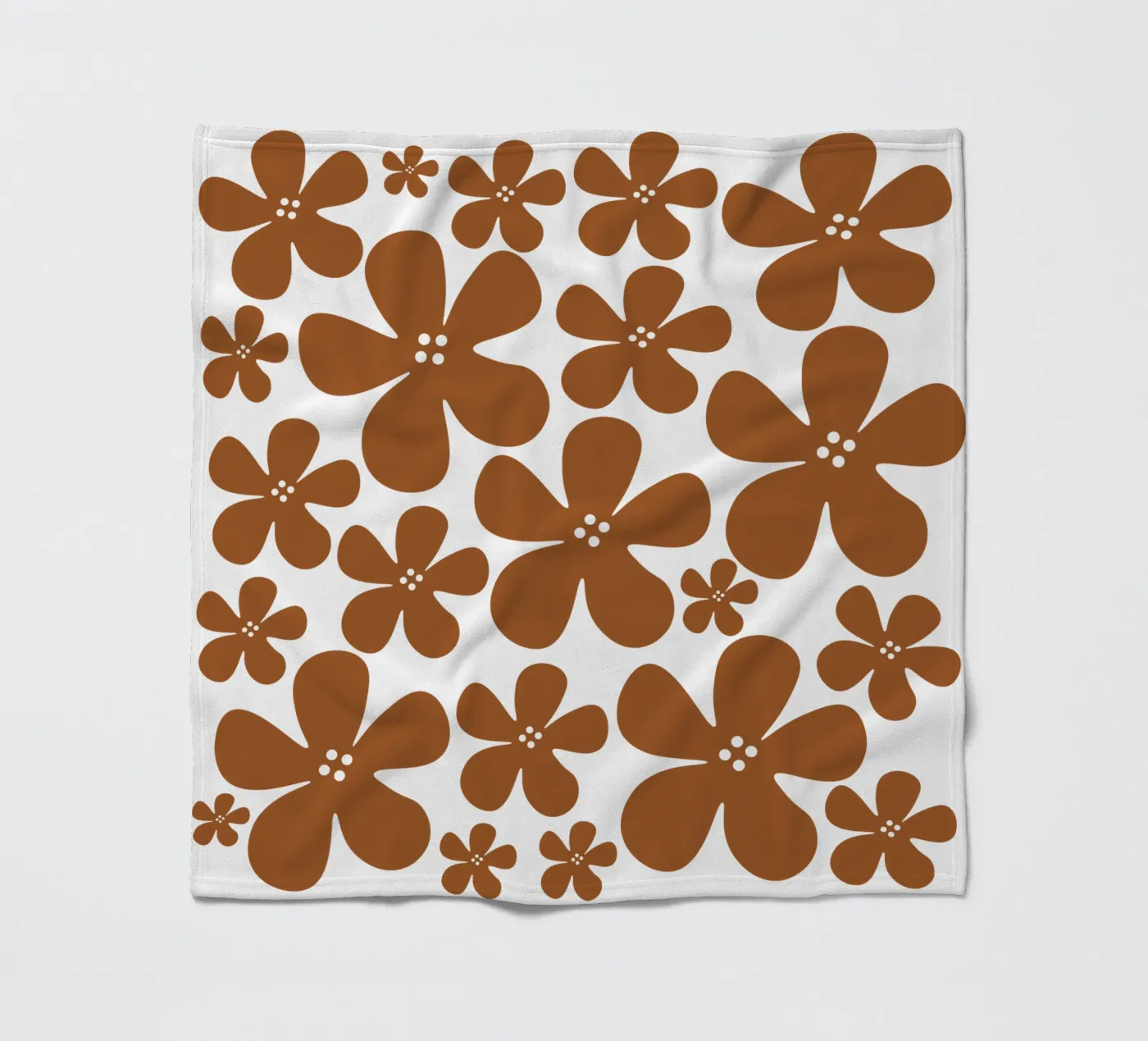 Brown flowers pattern fleecedeken van baobabprintstore