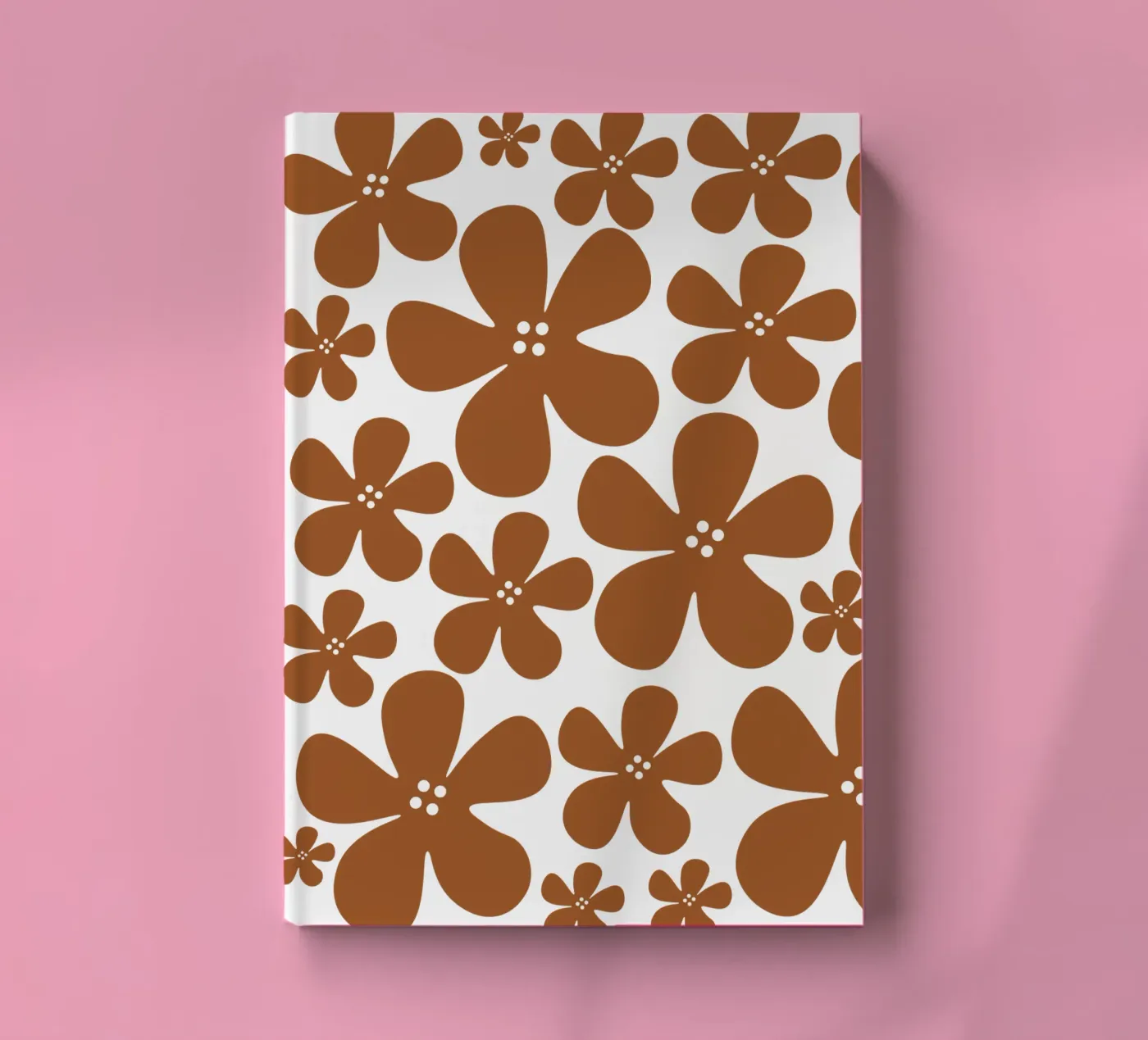 Brown flowers pattern notebook by baobabprintstore