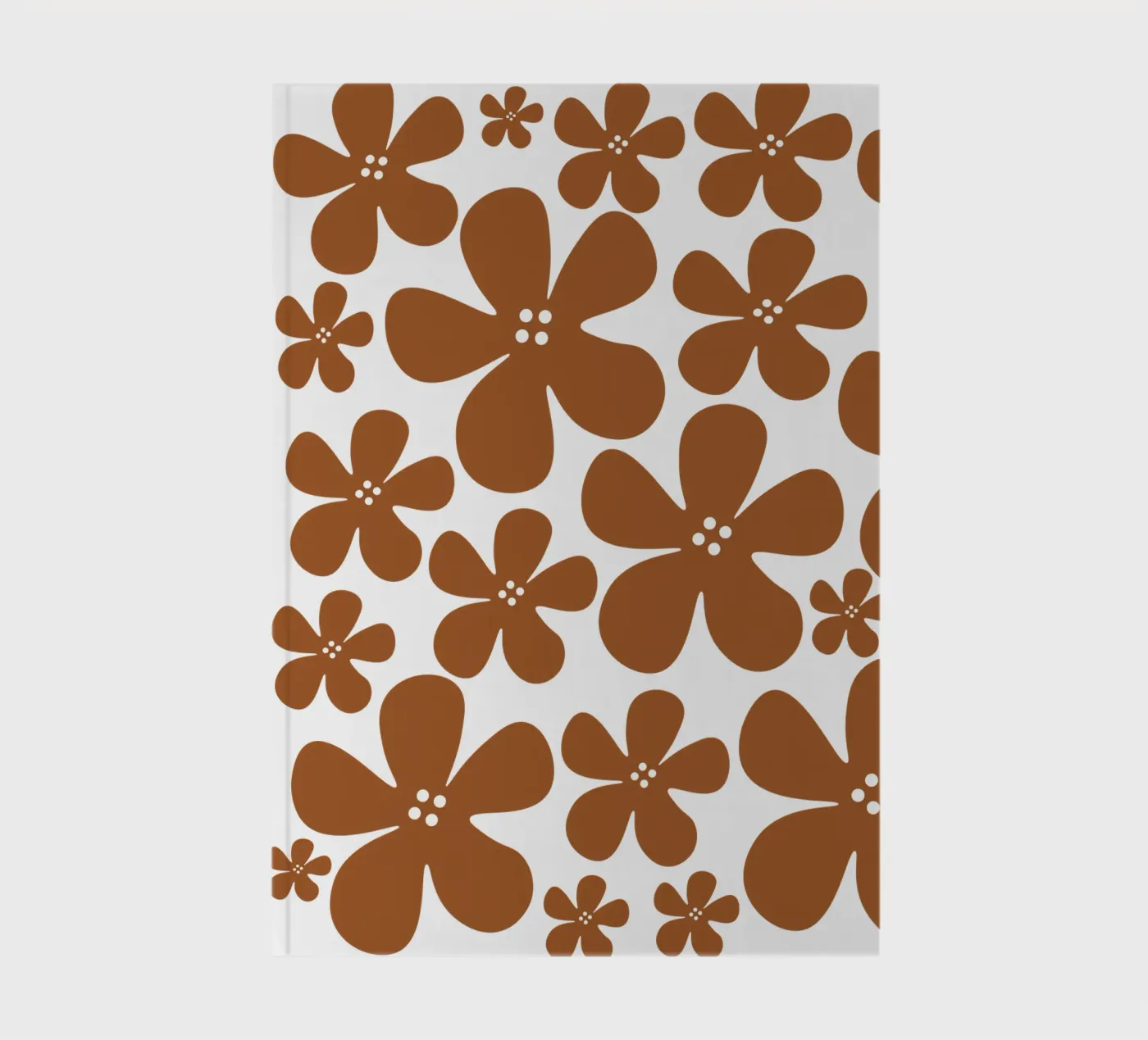 Brown flowers pattern notebook by baobabprintstore