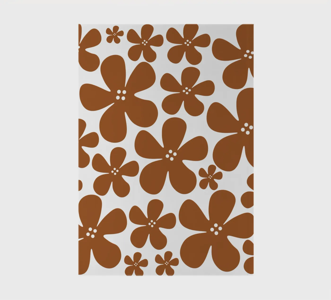Brown flowers pattern notebook by baobabprintstore