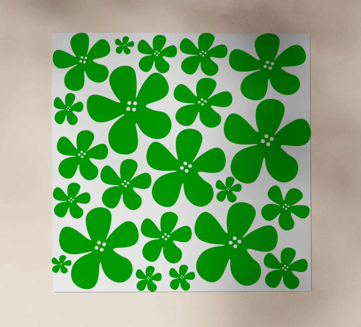 Green flowers pattern pellicola backlit da baobabprintstore