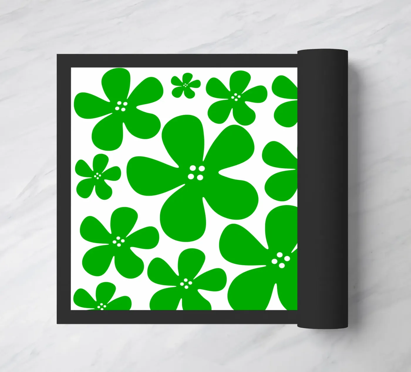 Green flowers pattern zerbino da baobabprintstore