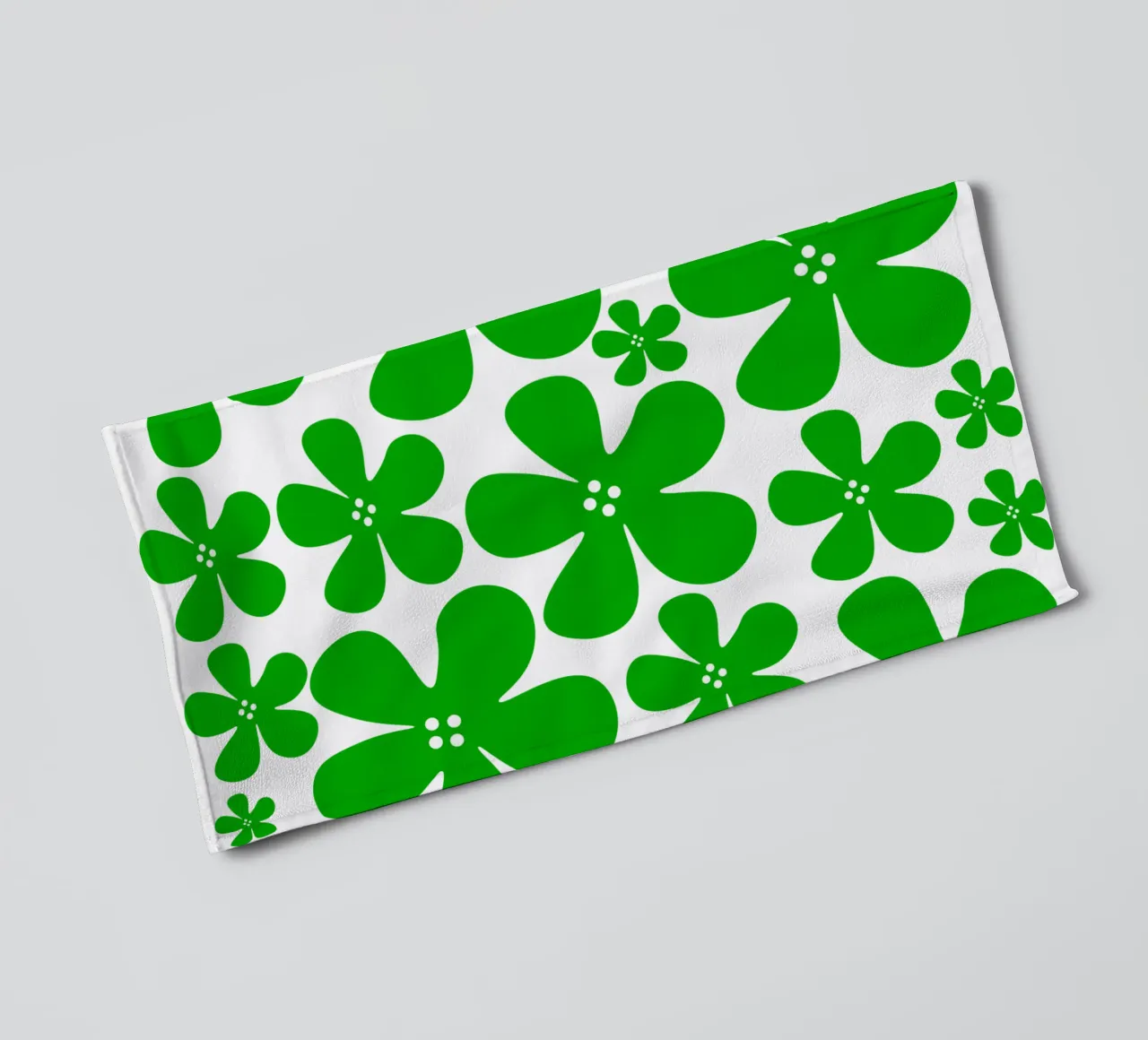 Green flowers pattern asciugamano da bagno da baobabprintstore