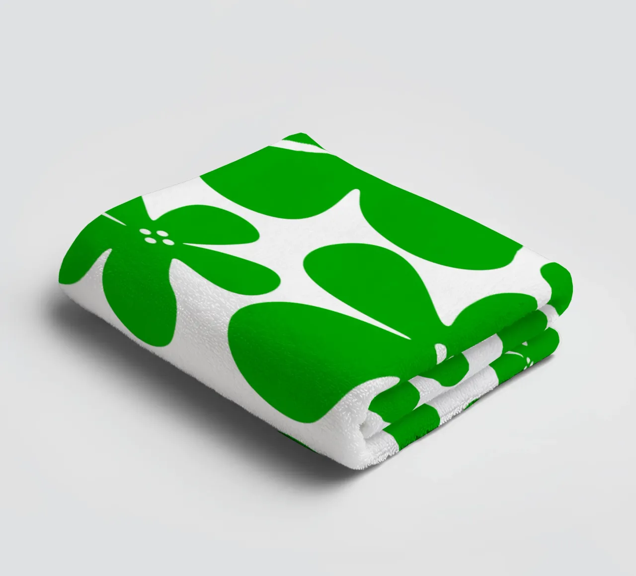 Green flowers pattern asciugamano da bagno da baobabprintstore